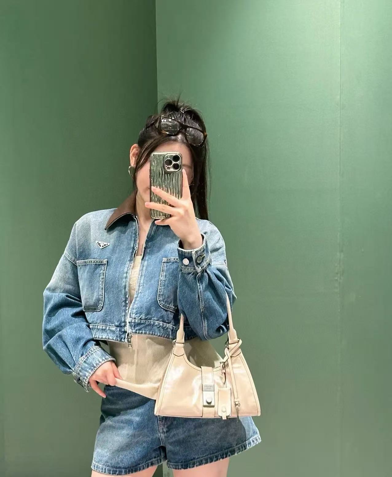 PR4DAラペルデニムジャケット【50％割引+送料無料】