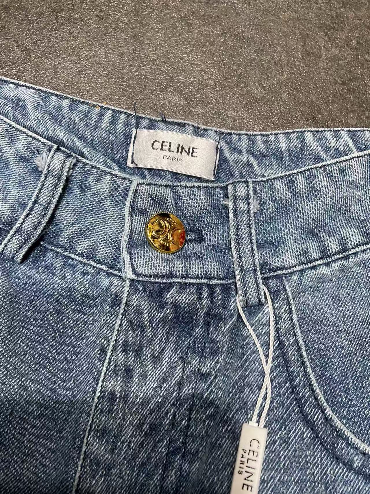 CEL1NE シンプルレターデニムストレートパンツ【50％割引+送料無料】