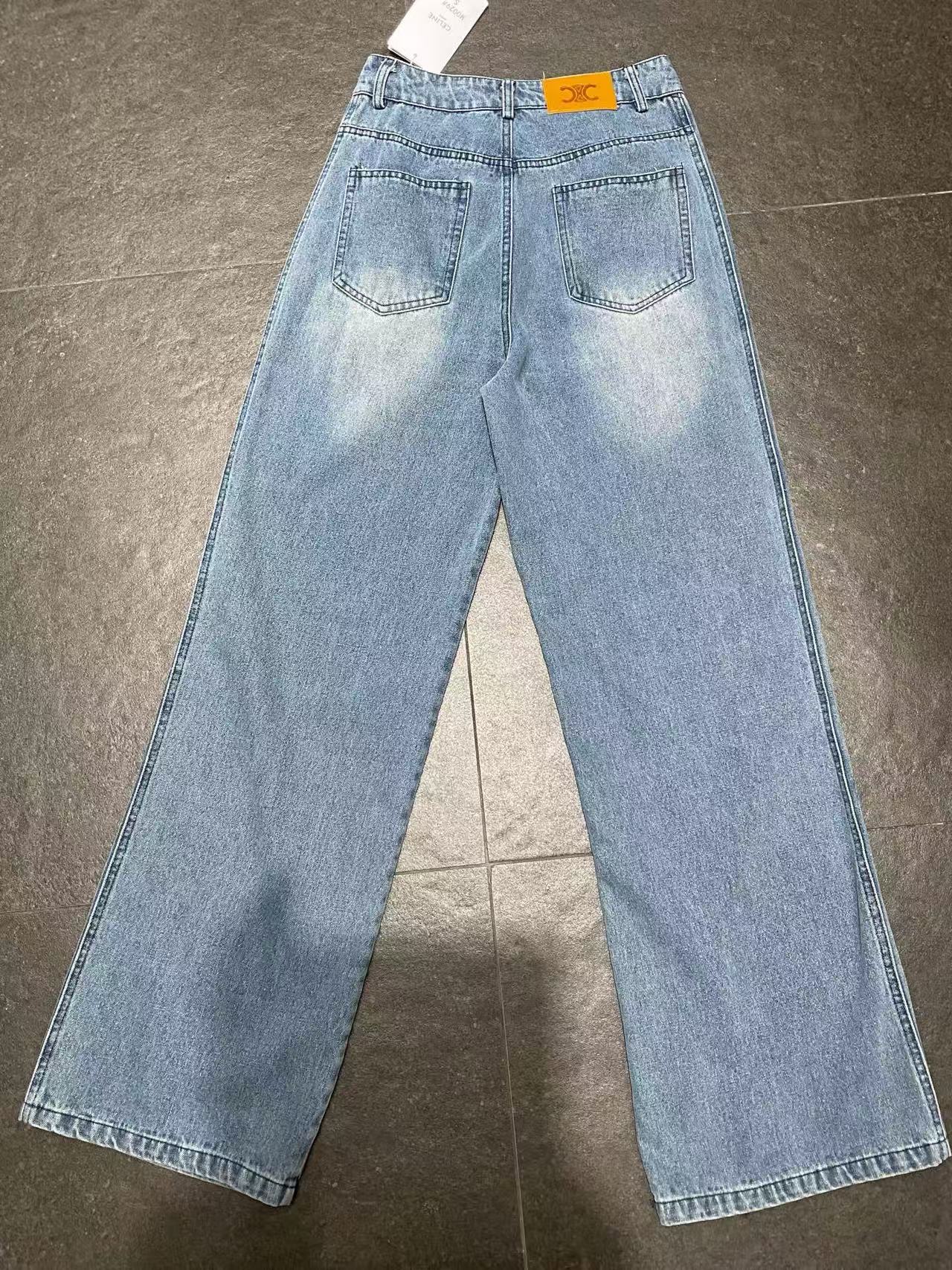 CEL1NE シンプルレターデニムストレートパンツ【50％割引+送料無料】