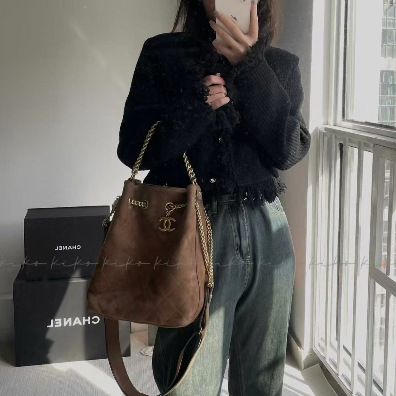 CHANE1 ディアスキン バケットバッグ【50％割引+送料無料】