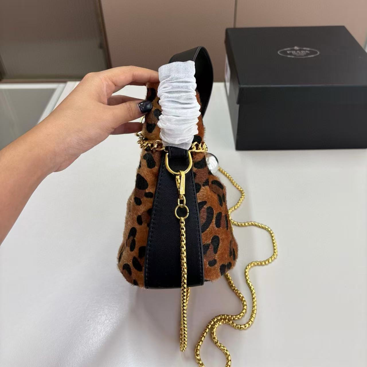 PR4DA ヒョウ柄バケットバッグ【50％割引+送料無料】