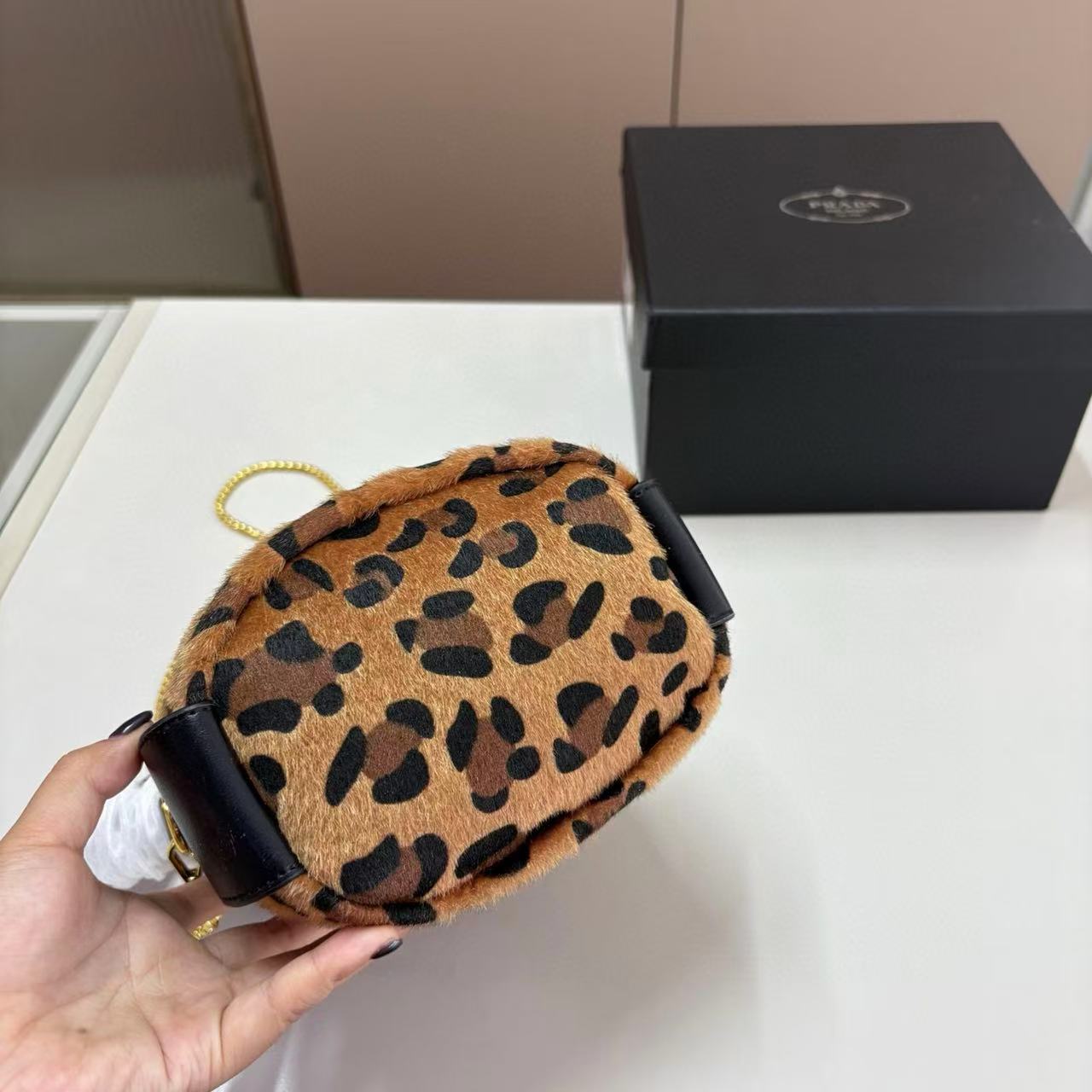 PR4DA ヒョウ柄バケットバッグ【50％割引+送料無料】