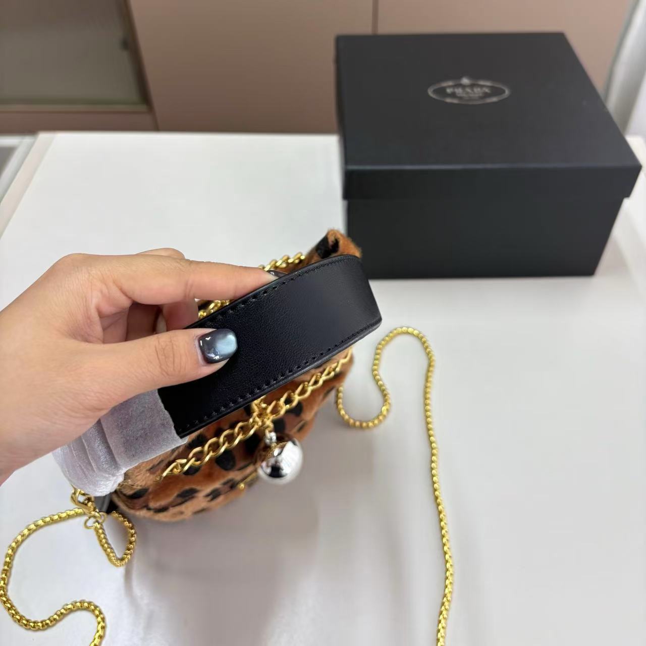 PR4DA ヒョウ柄バケットバッグ【50％割引+送料無料】