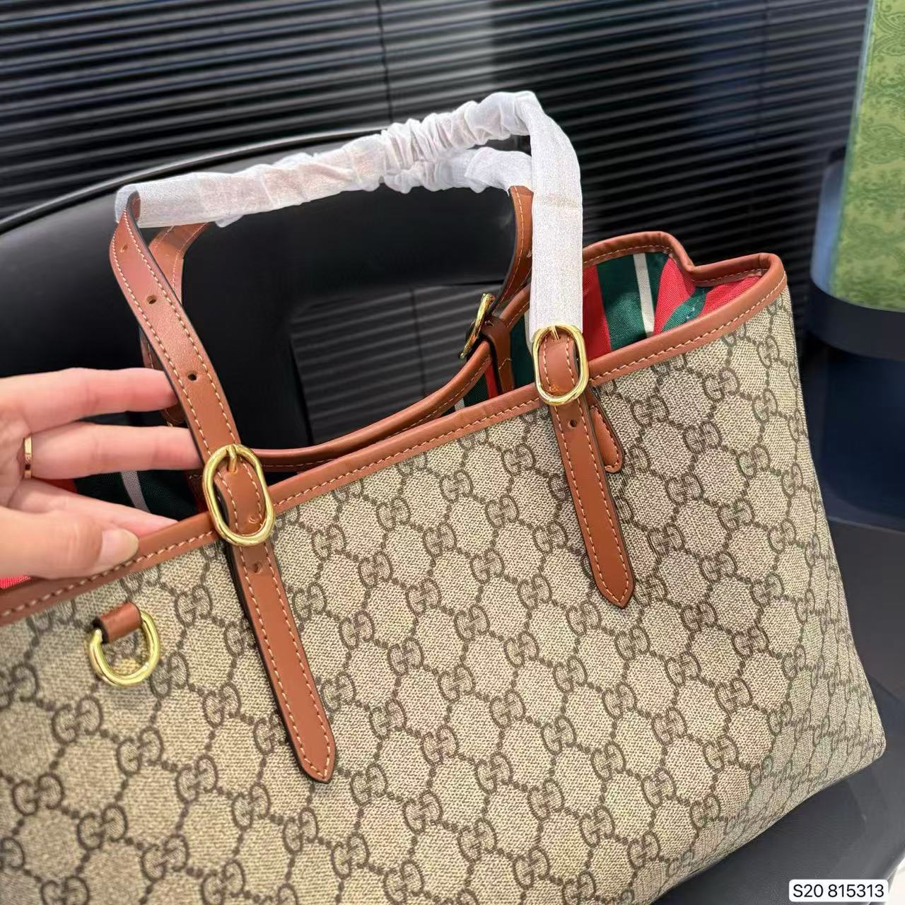 GUCC1 ジャカードハンドバッグ【50％割引+送料無料】