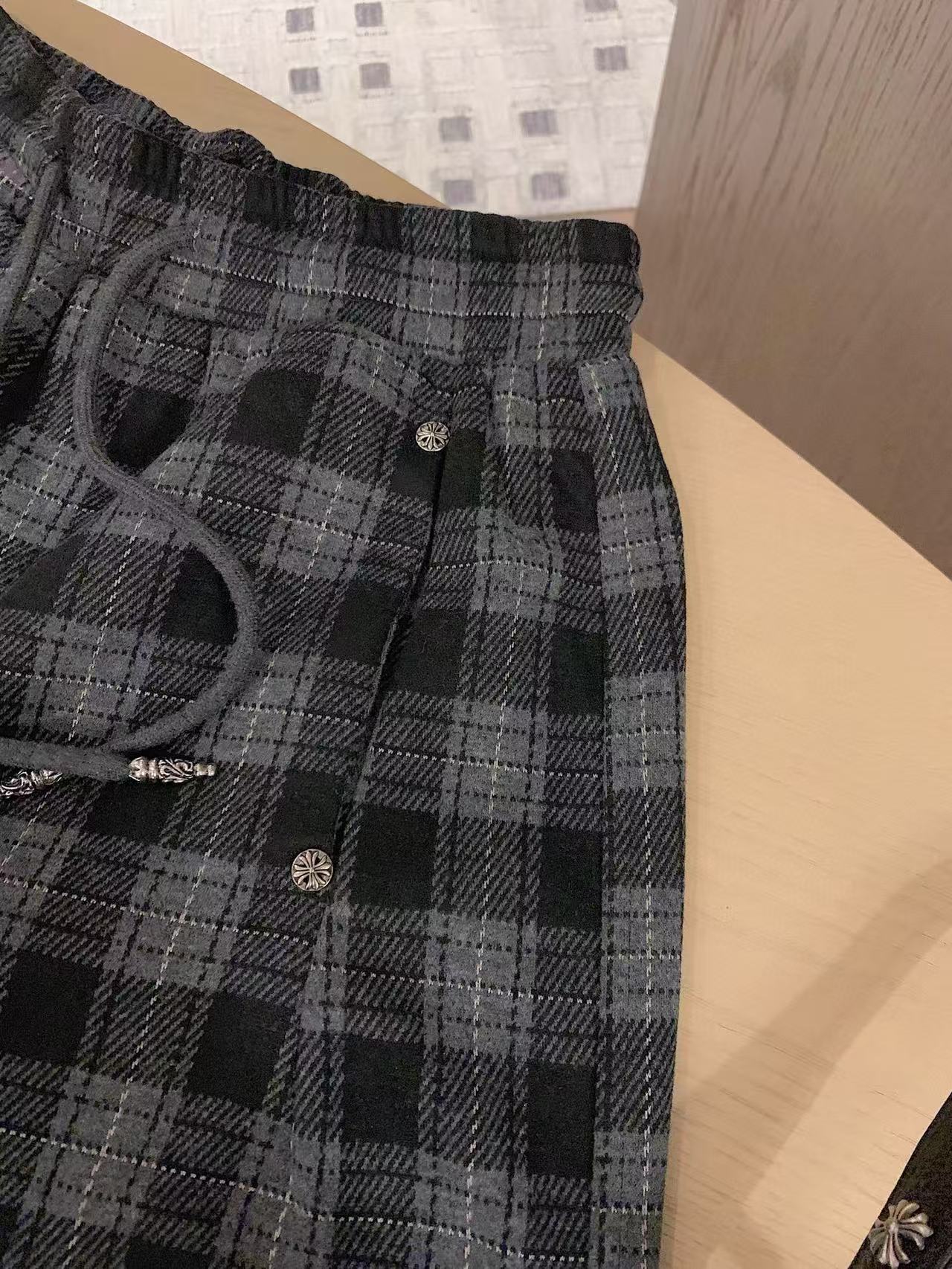 Chr0me Hearts チェック柄ブラッシュドカジュアルパンツ【50％割引+送料無料】