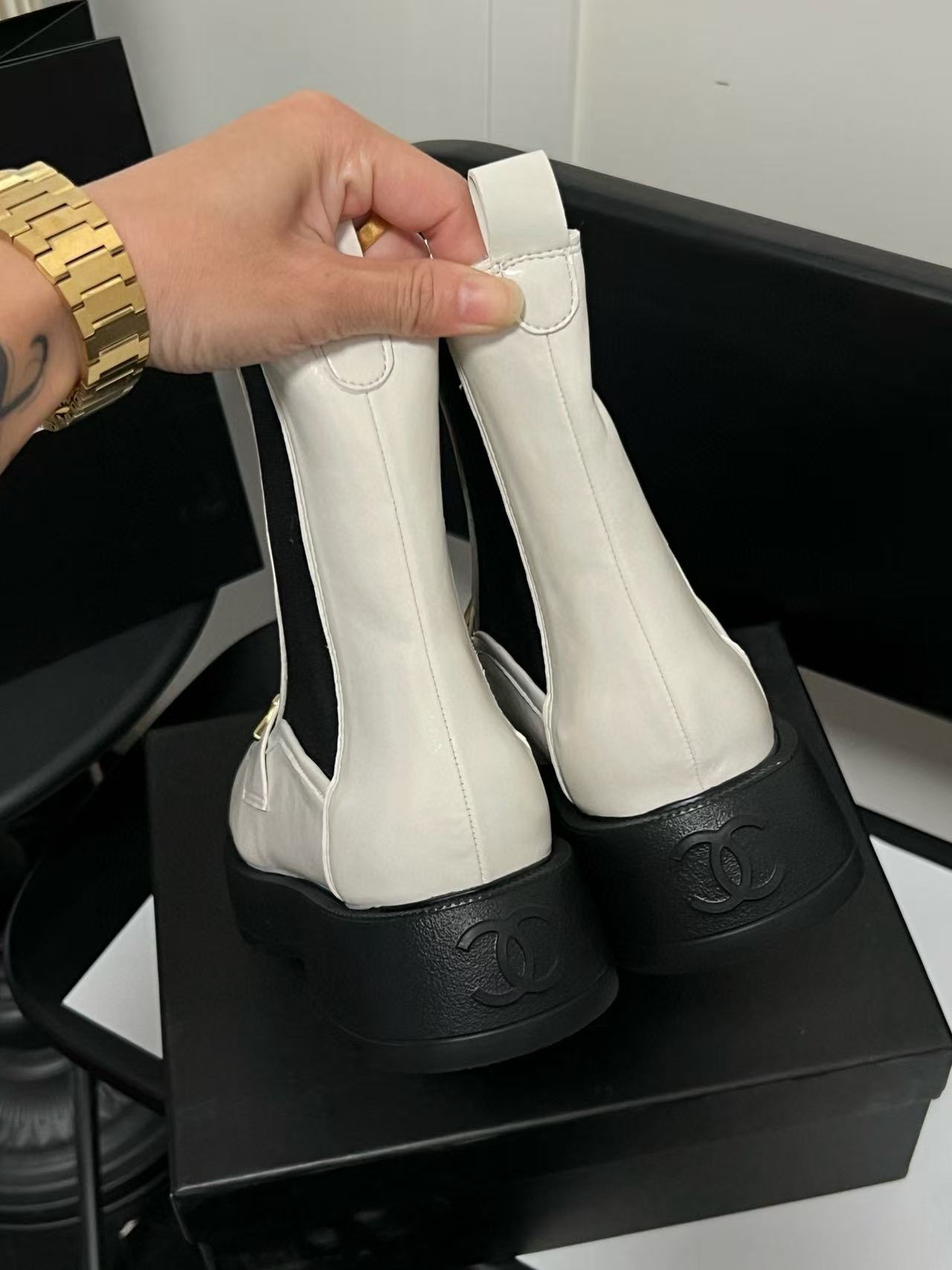 CHANE1 シンプルレターアンクルブーツ【50％割引+送料無料】