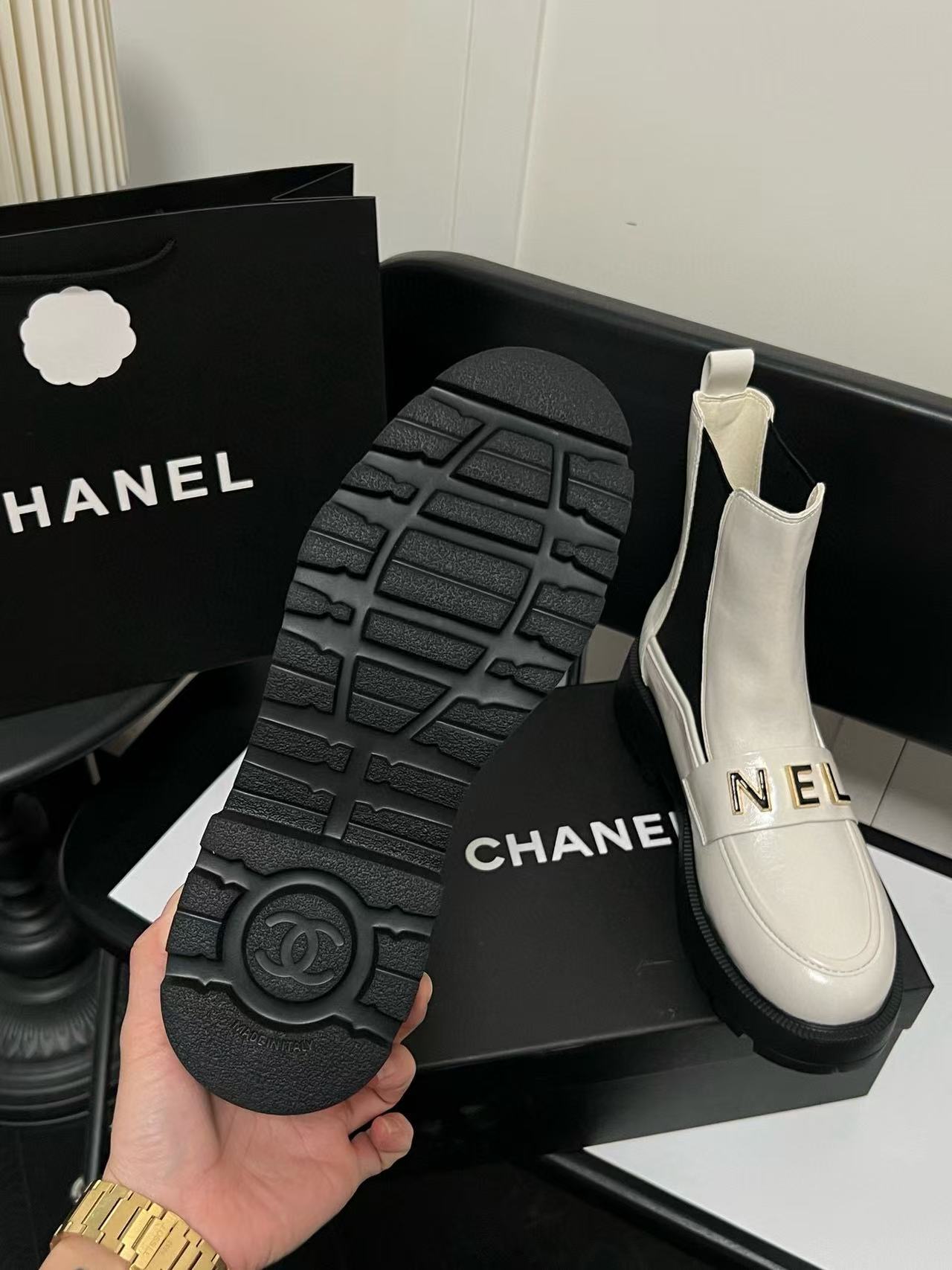 CHANE1 シンプルレターアンクルブーツ【50％割引+送料無料】