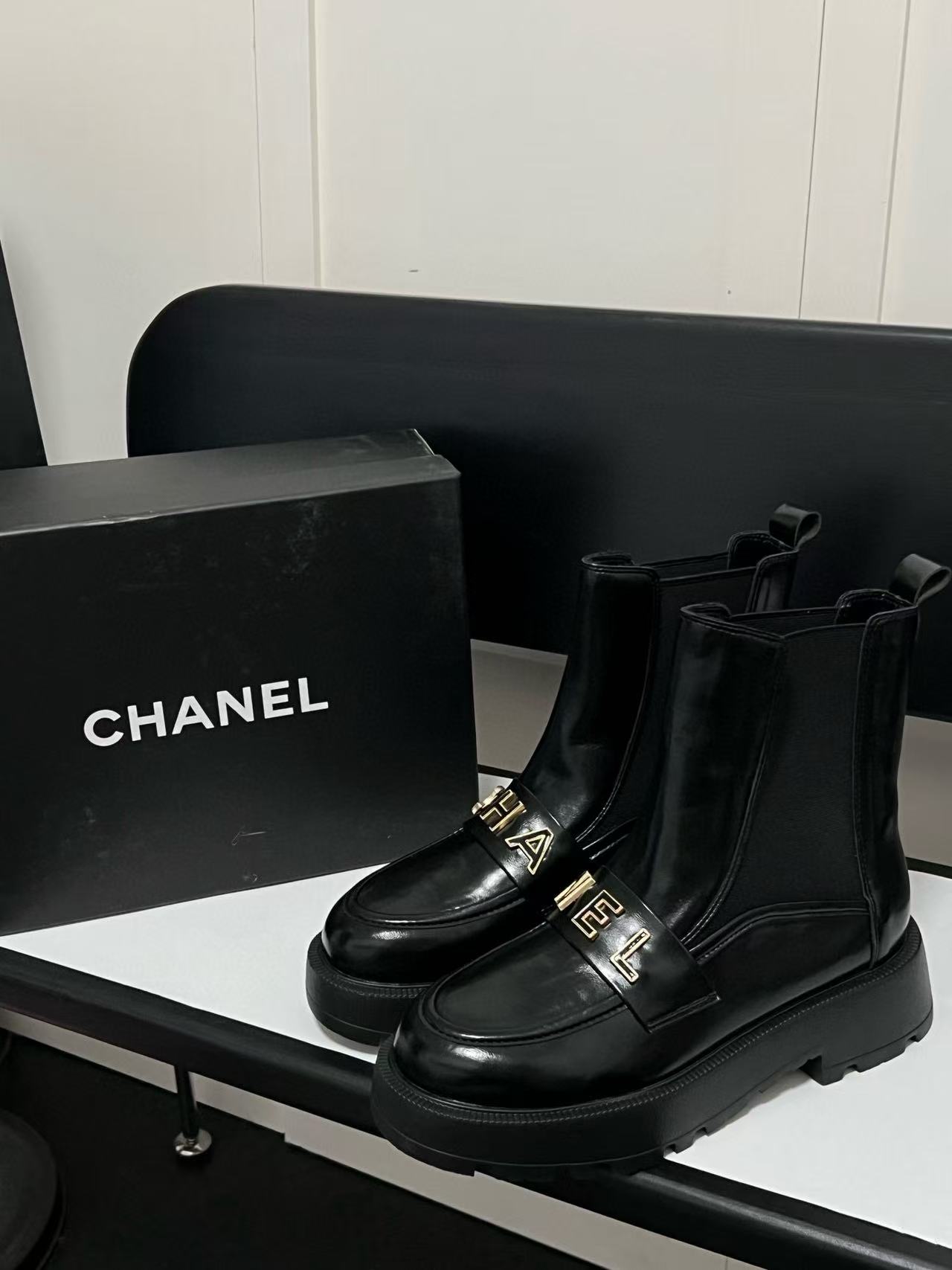 CHANE1 シンプルレターアンクルブーツ【50％割引+送料無料】