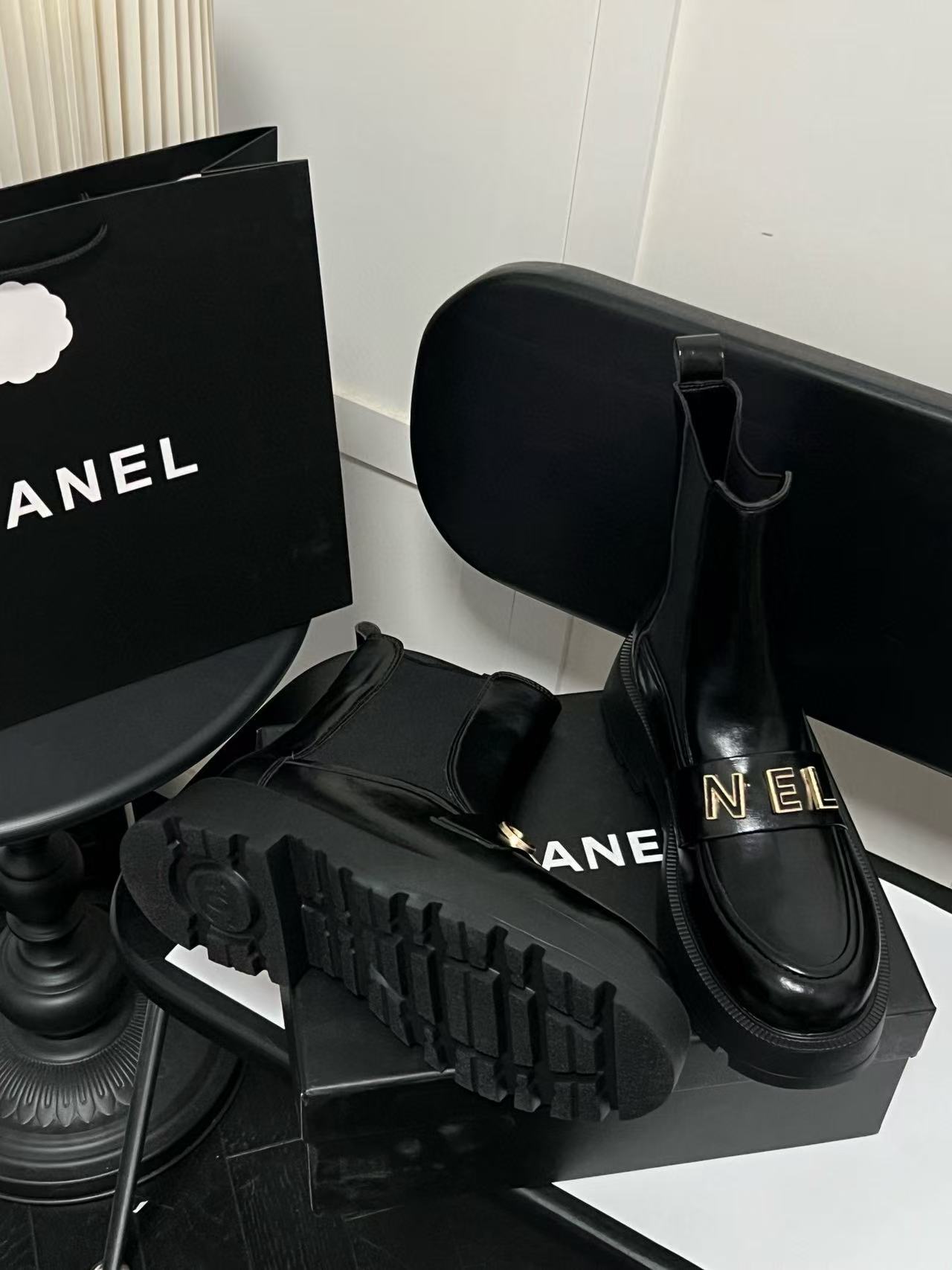 CHANE1 シンプルレターアンクルブーツ【50％割引+送料無料】