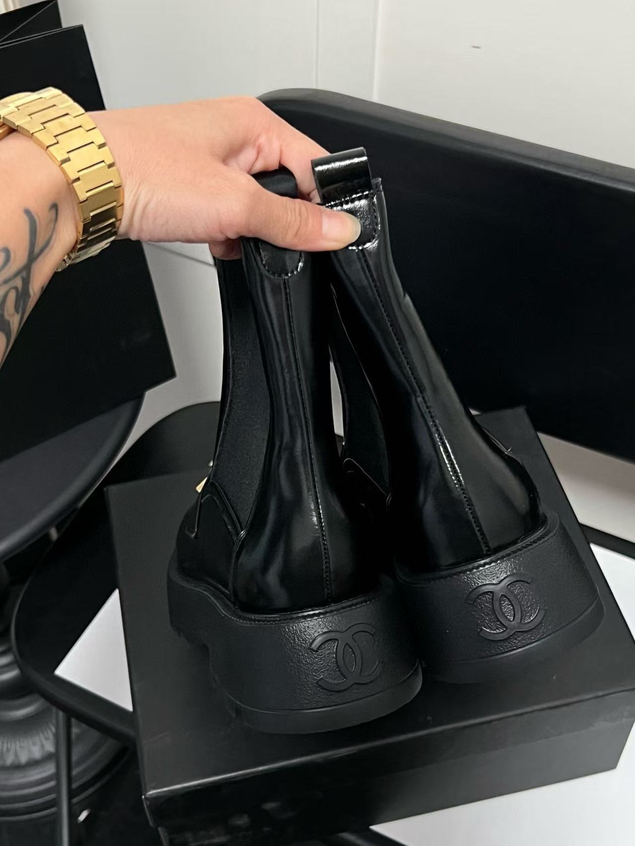 CHANE1 シンプルレターアンクルブーツ【50％割引+送料無料】