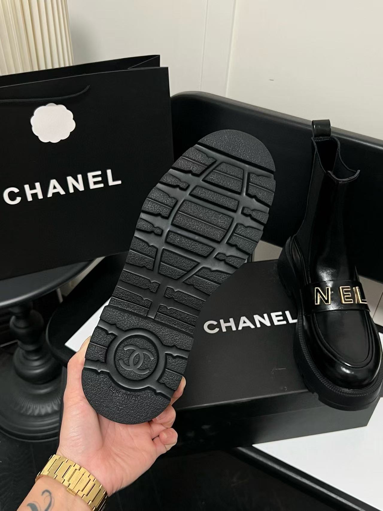 CHANE1 シンプルレターアンクルブーツ【50％割引+送料無料】