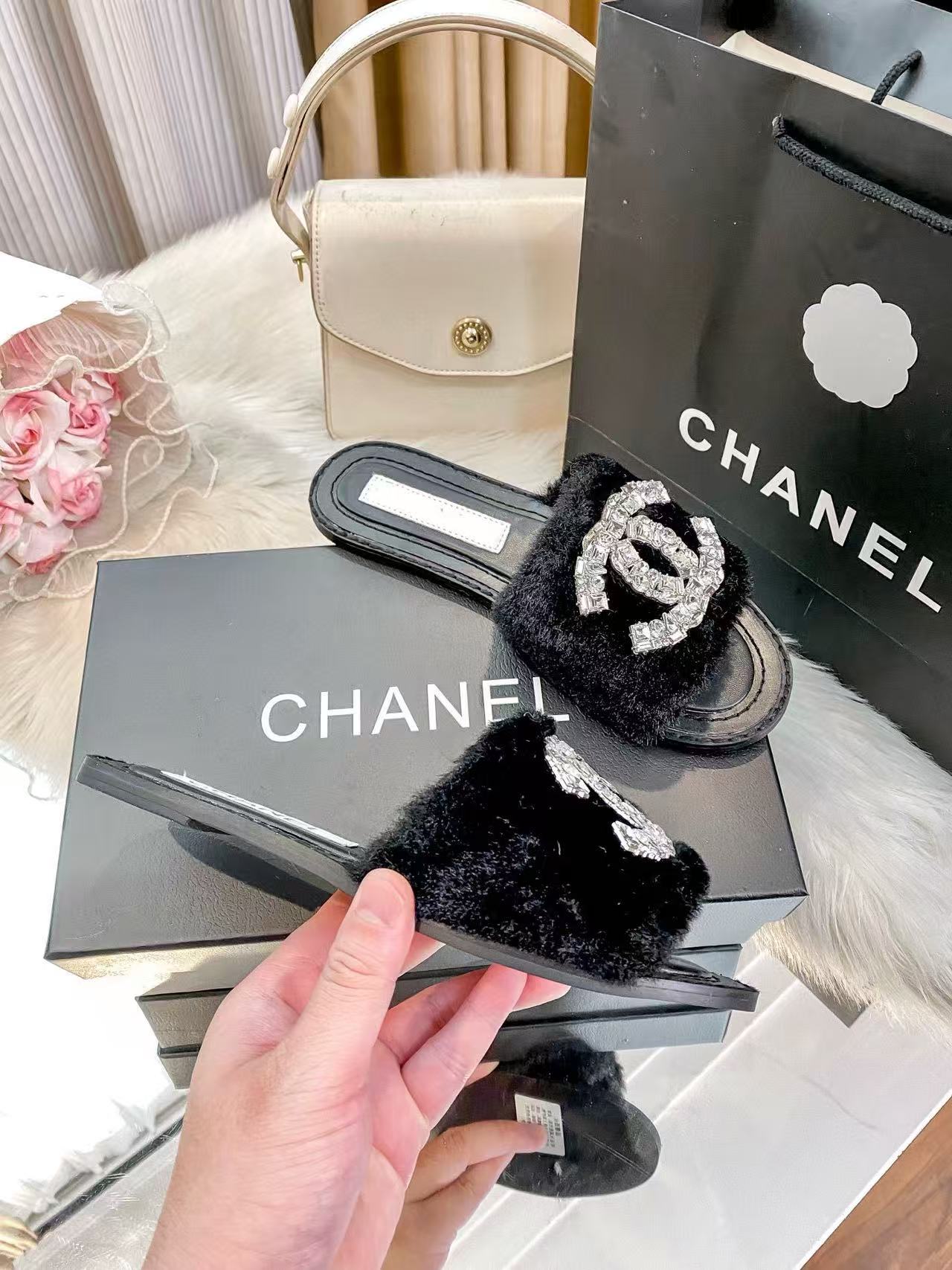 CHANE 1 ダブルC ダイヤモンド フラットシューズ【50％割引+送料無料】