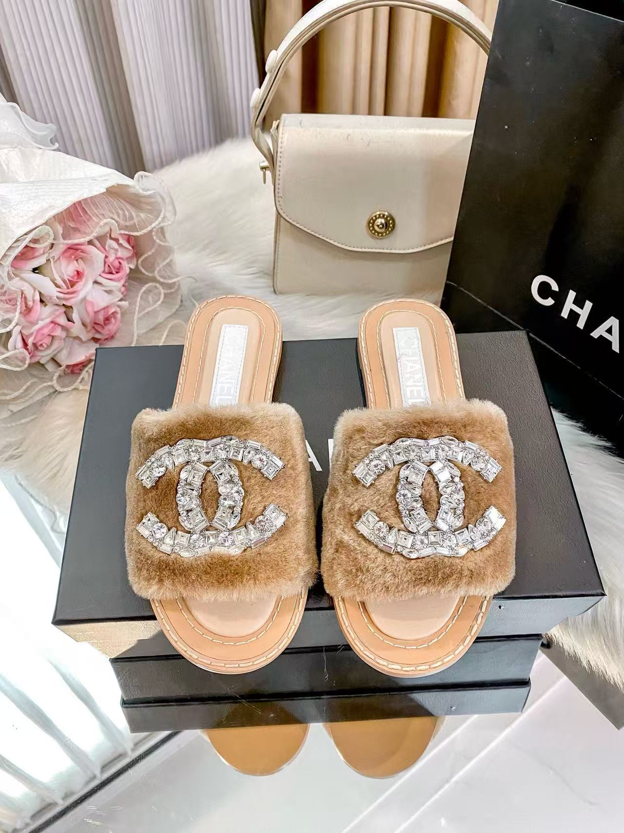 CHANE 1 ダブルC ダイヤモンド フラットシューズ【50％割引+送料無料】