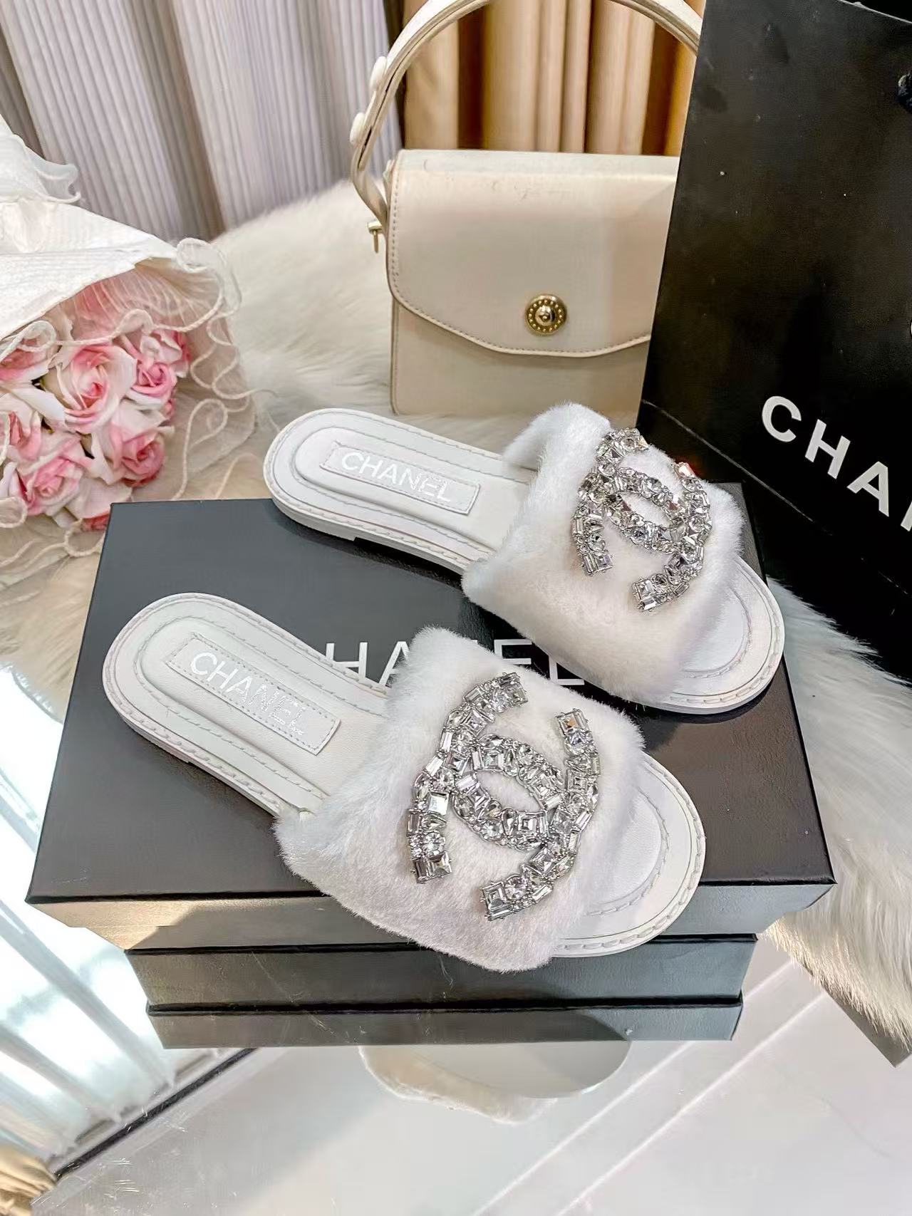 CHANE 1 ダブルC ダイヤモンド フラットシューズ【50％割引+送料無料】