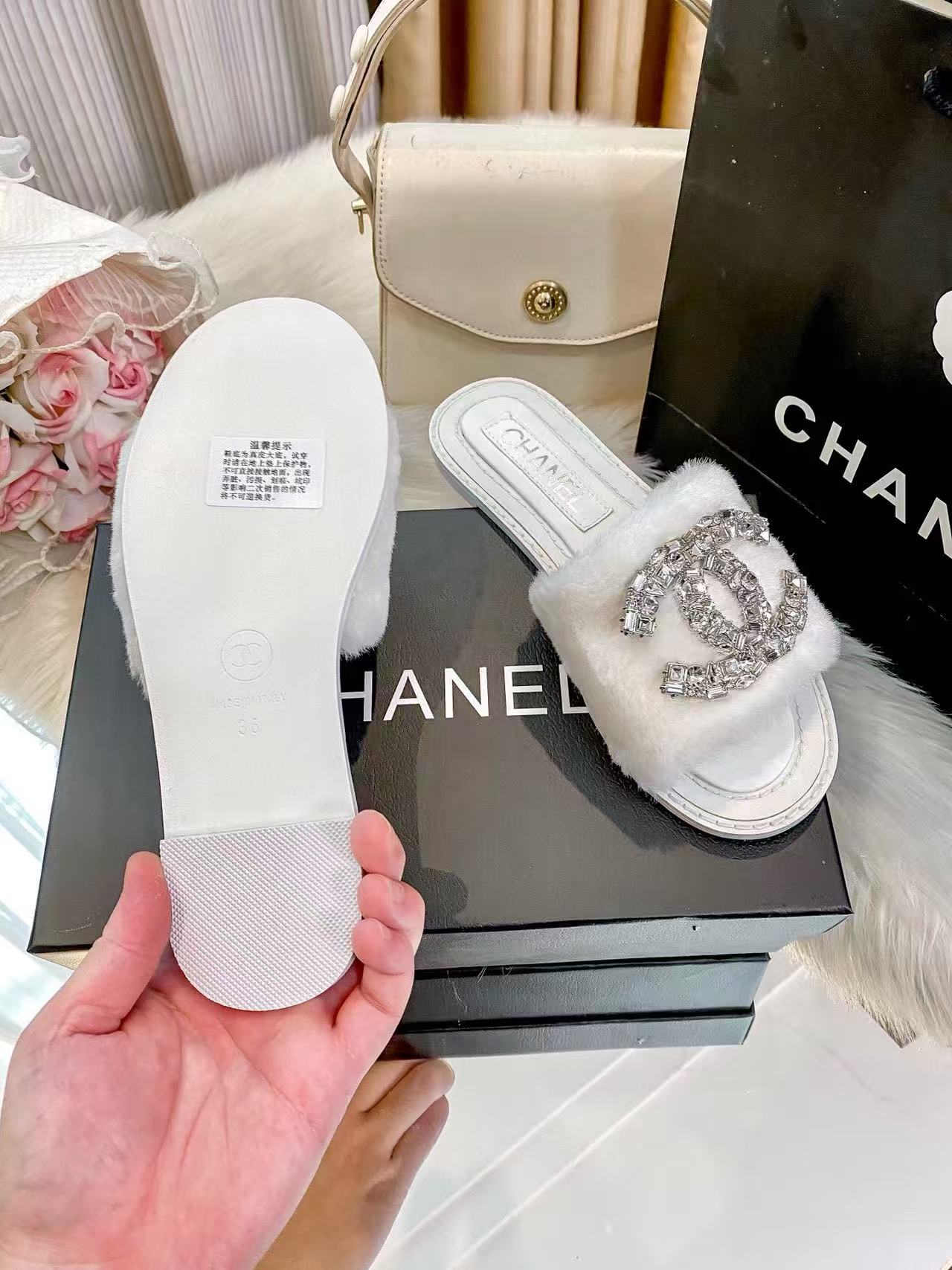 CHANE 1 ダブルC ダイヤモンド フラットシューズ【50％割引+送料無料】