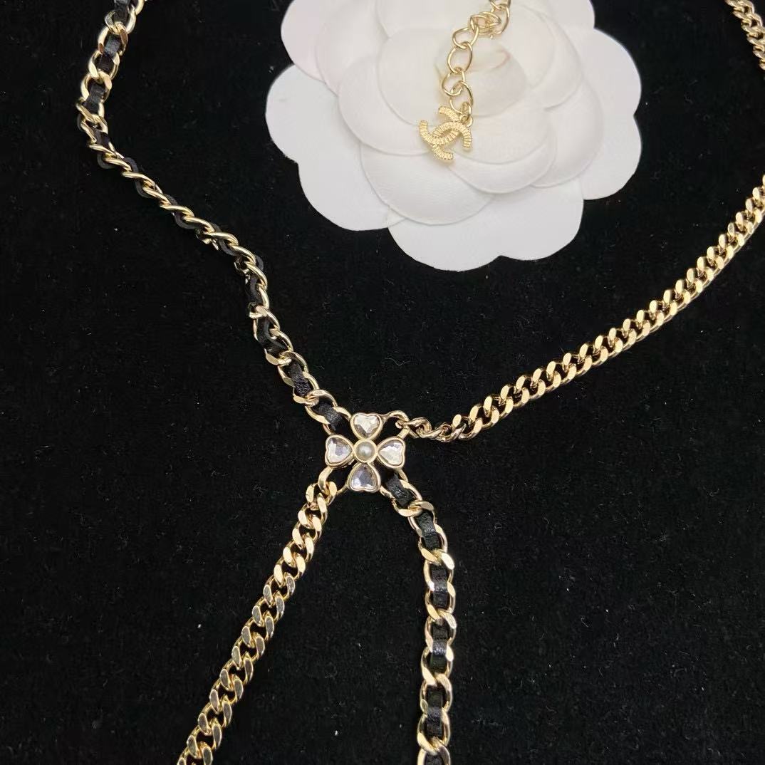 CHANE1 四つ葉のクローバー ダブルCネックレス【50％割引+送料無料】