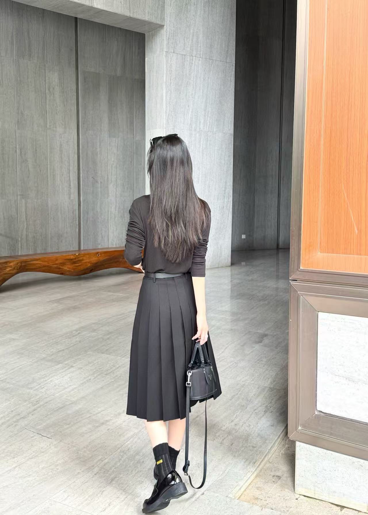 PR4DA 高品質トライアングルロゴプリーツスカート【50％割引+送料無料】