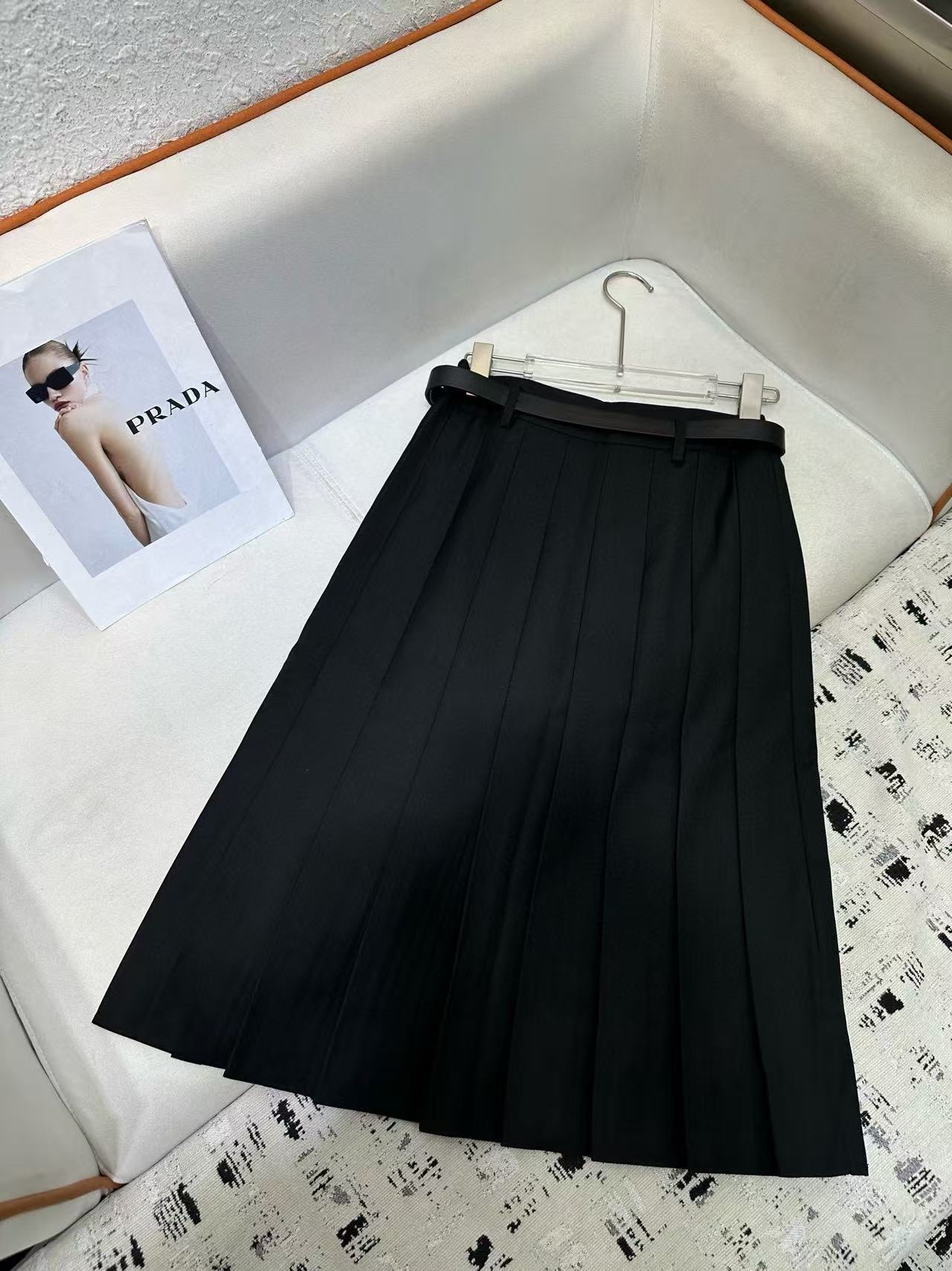 PR4DA 高品質トライアングルロゴプリーツスカート【50％割引+送料無料】