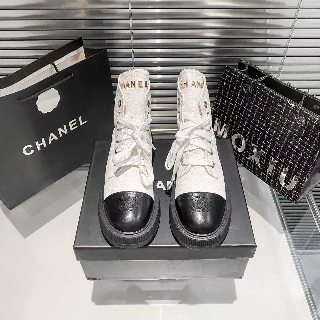 CHANE1 レースアップレタリングアンクルブーツ【50％割引+送料無料】