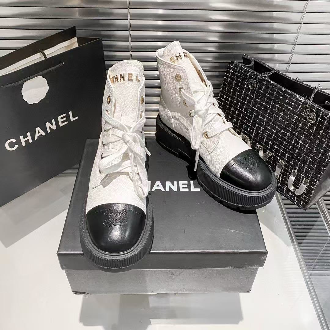 CHANE1 レースアップレタリングアンクルブーツ【50％割引+送料無料】