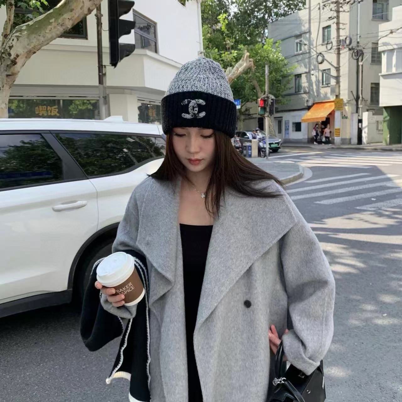 CHANE1 ダブルC カラーマッチングウールハット【50％割引+送料無料】