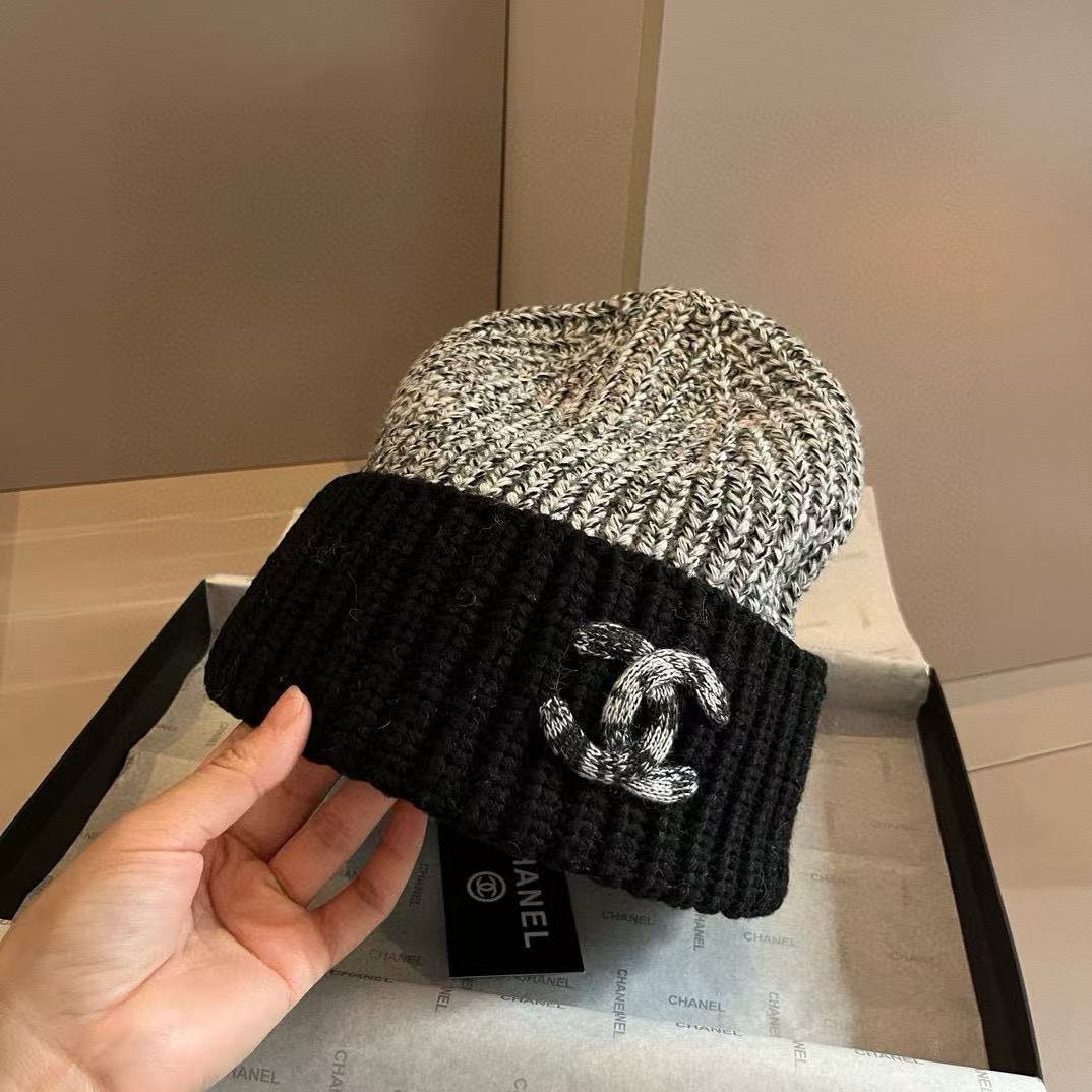 CHANE1 ダブルC カラーマッチングウールハット【50％割引+送料無料】