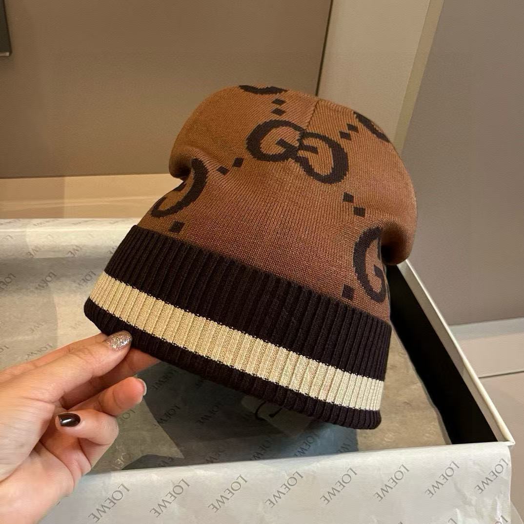 GUCC1 カラーブロック ウールハット【50％割引+送料無料】