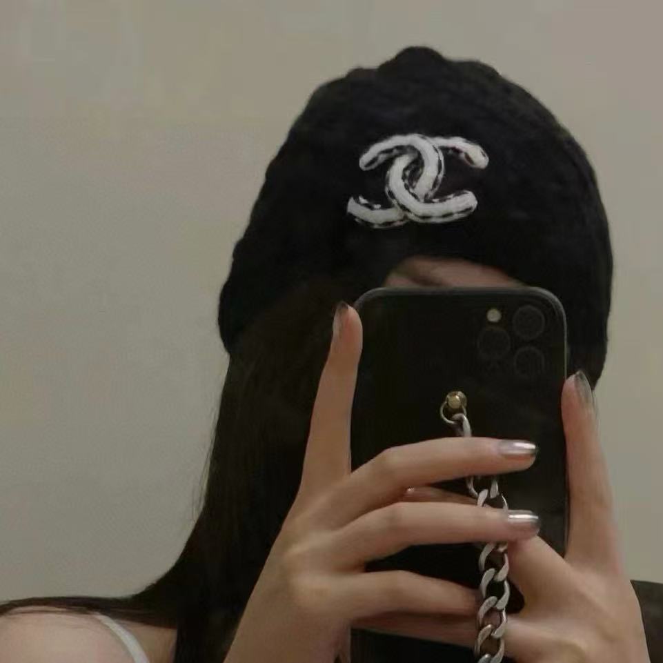 CHANE1 ダブルC チェック柄ウールハット【50％割引+送料無料】