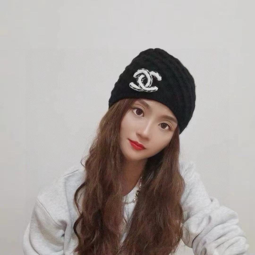 CHANE1 ダブルC チェック柄ウールハット【50％割引+送料無料】