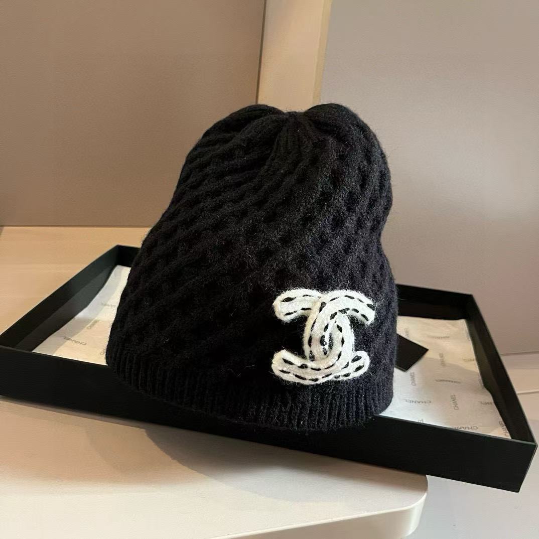 CHANE1 ダブルC チェック柄ウールハット【50％割引+送料無料】