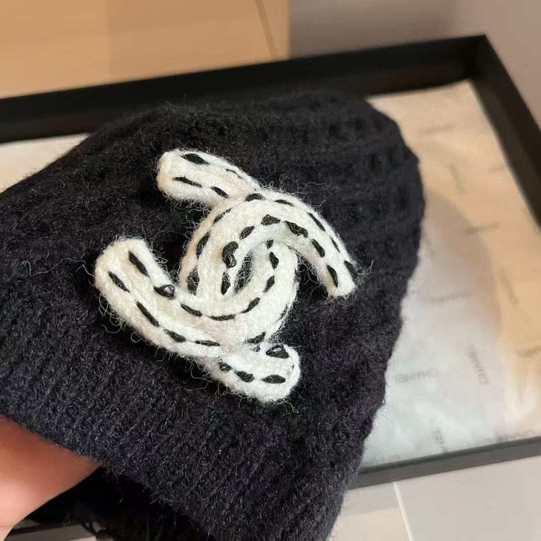 CHANE1 ダブルC チェック柄ウールハット【50％割引+送料無料】