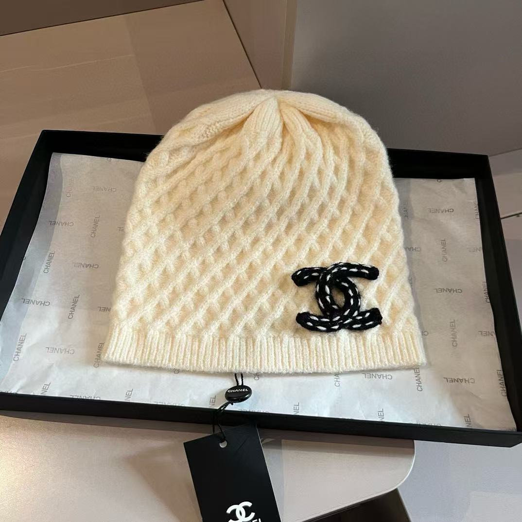 CHANE1 ダブルC チェック柄ウールハット【50％割引+送料無料】