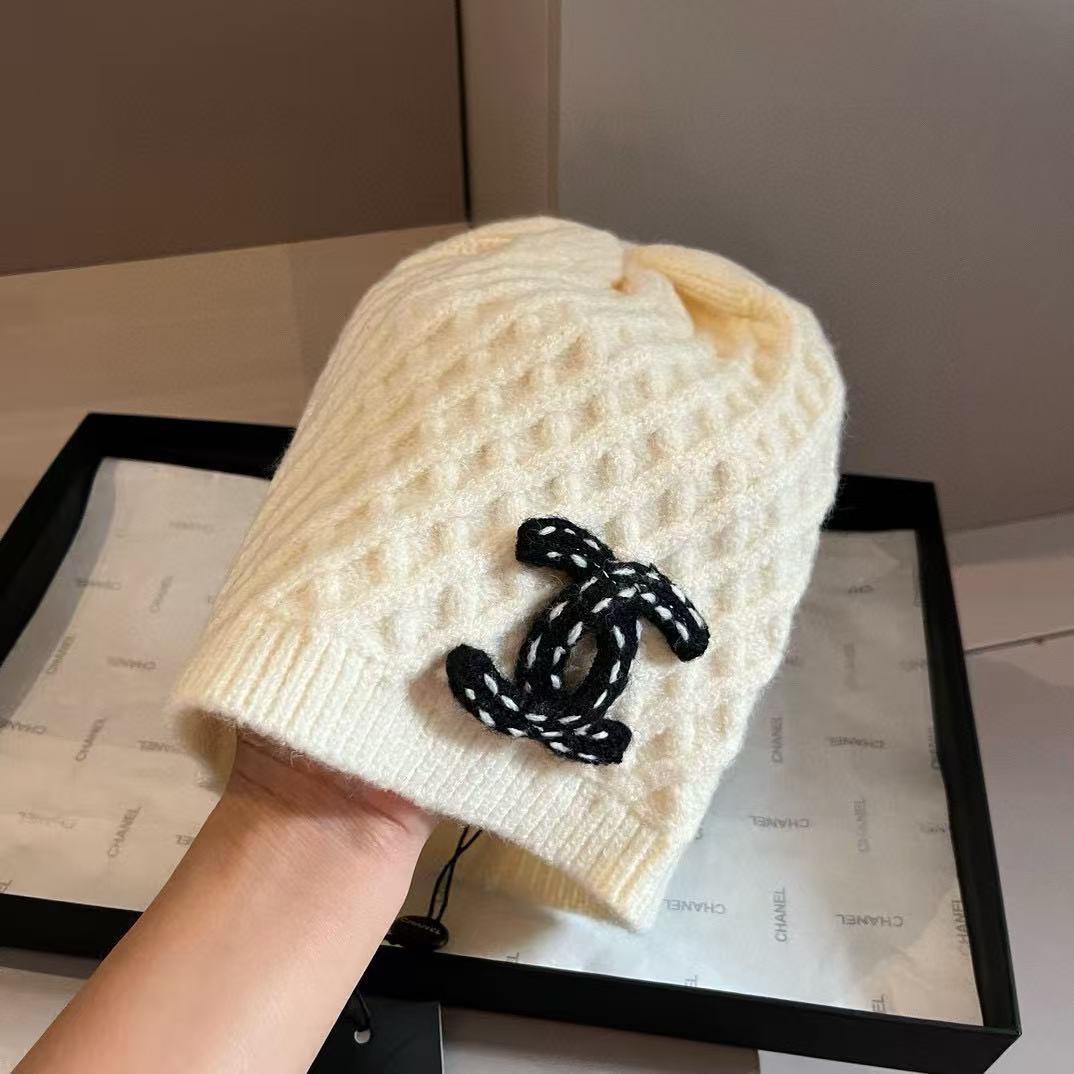 CHANE1 ダブルC チェック柄ウールハット【50％割引+送料無料】