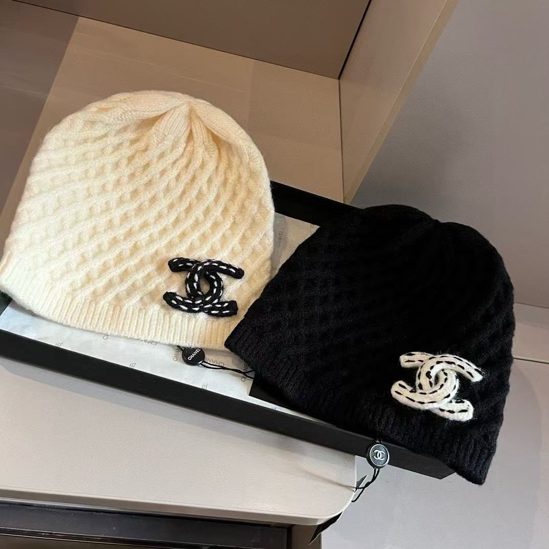 CHANE1 ダブルC チェック柄ウールハット【50％割引+送料無料】