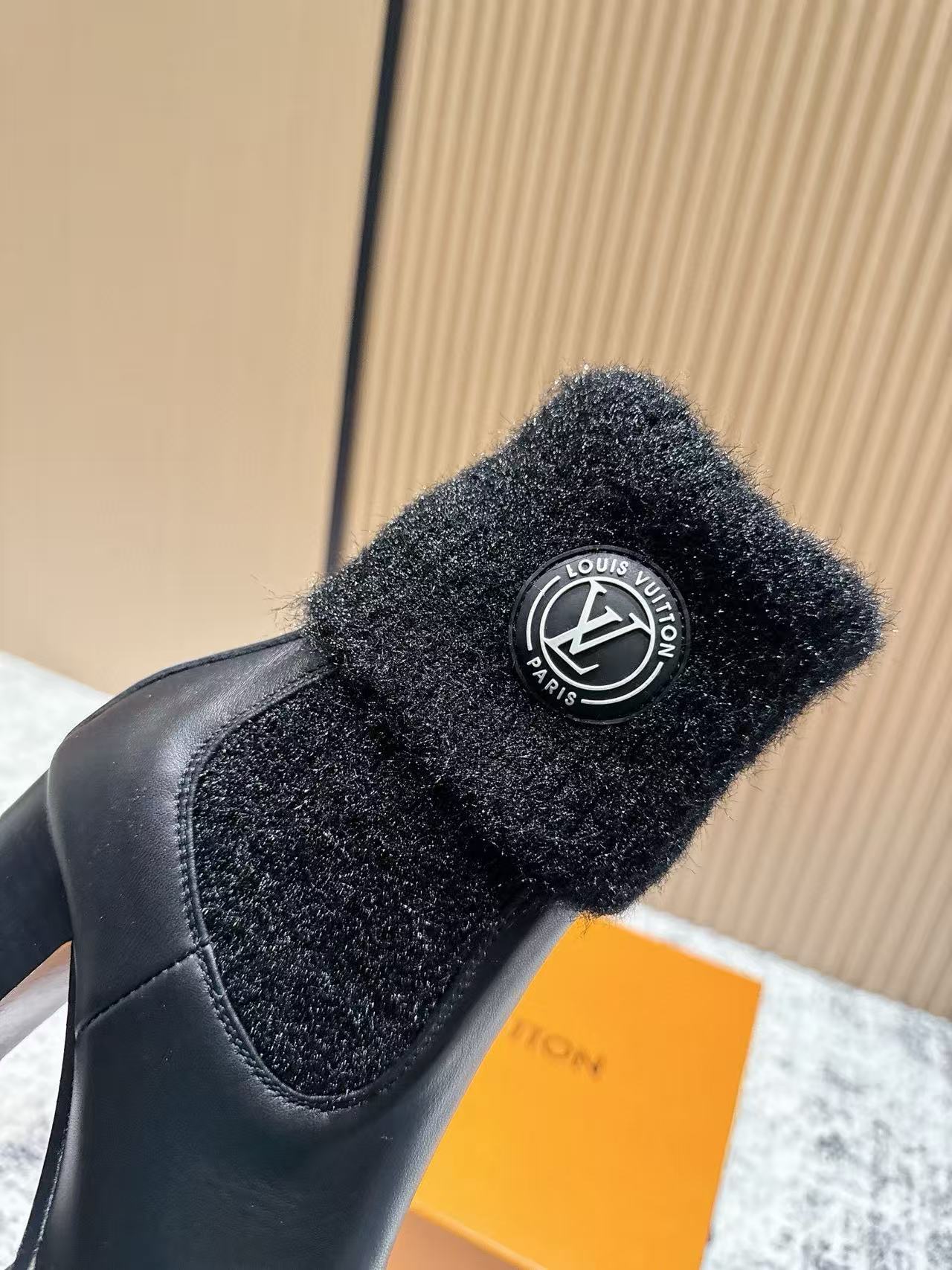 LVの高品質秋冬ウール＆レザーハイヒールブーツ【50％割引+送料無料】