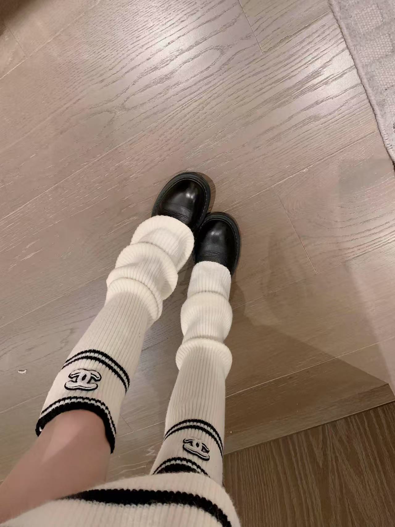 CHANE1 ストライプセーター＆ソックス ツーピースセット【50％割引+送料無料】