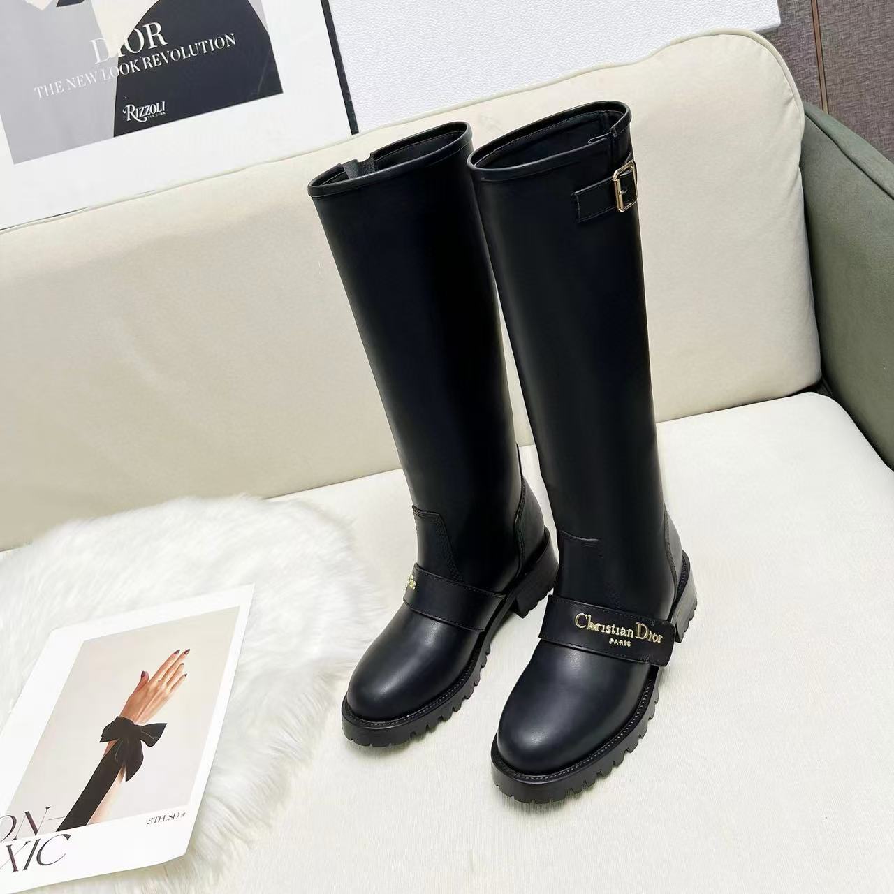 DI0R 高品質シンプルCDハイブーツ【50％割引+送料無料】