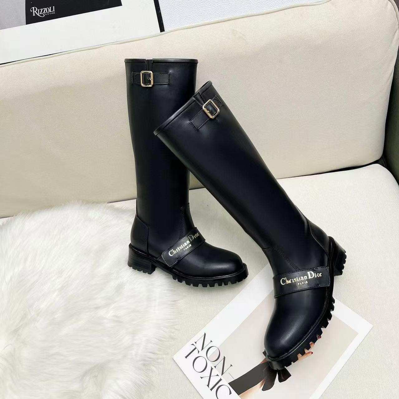 DI0R 高品質シンプルCDハイブーツ【50％割引+送料無料】