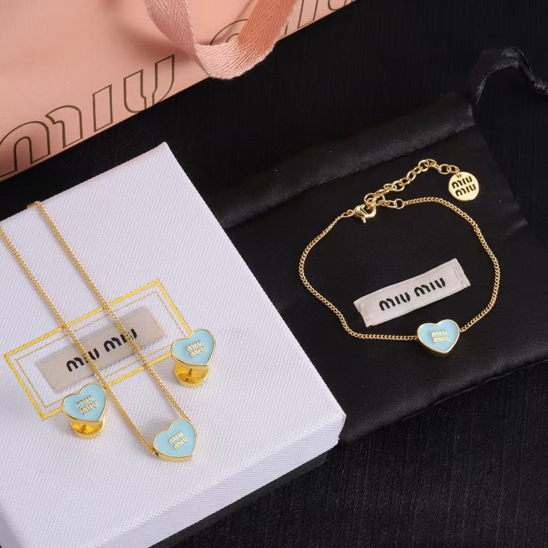 M1UM1U イヤリング + ブレスレット + ネックレス 3点セット【50％割引+送料無料】