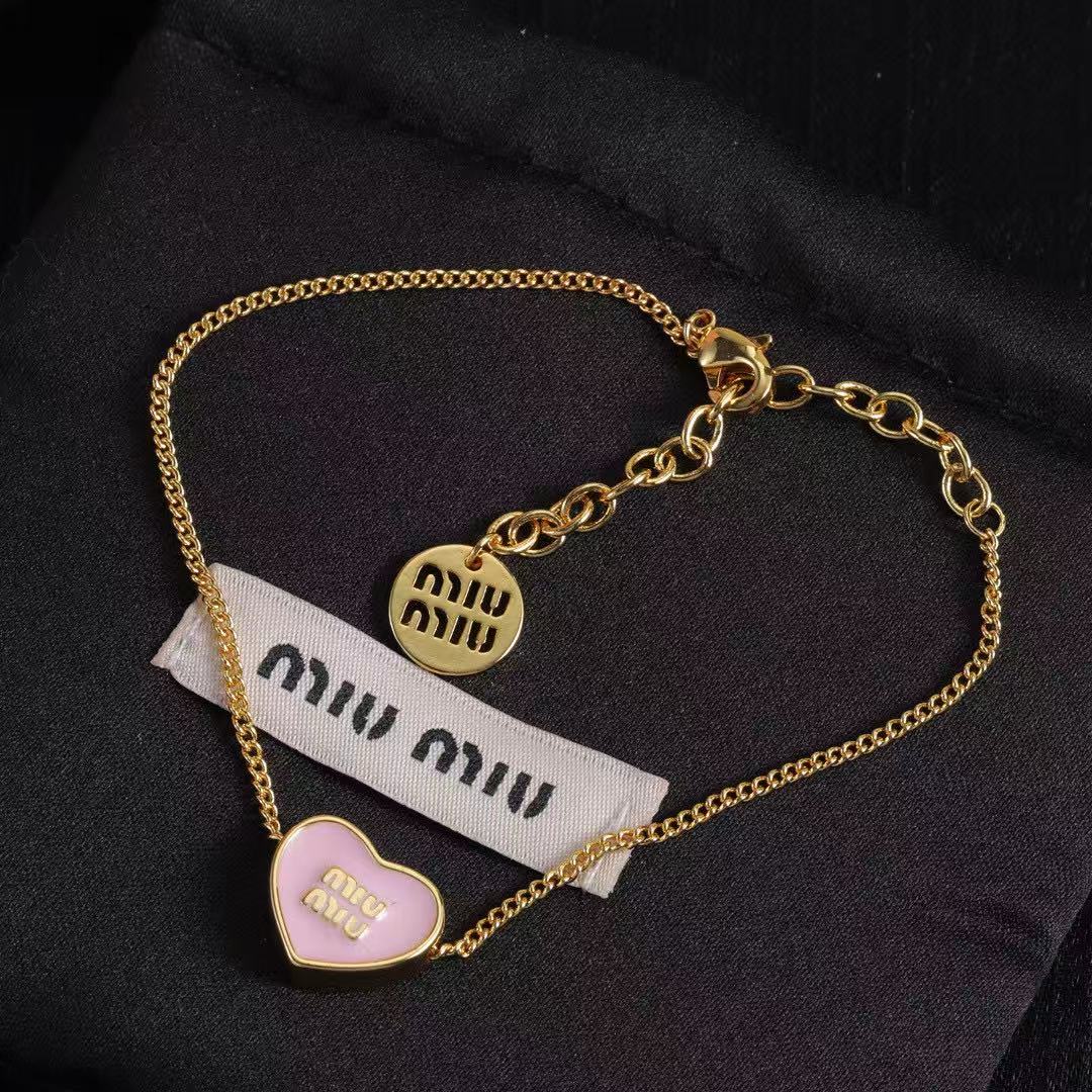 M1UM1U ピンク イヤリング + ブレスレット + ネックレス 3点セット【50％割引+送料無料】