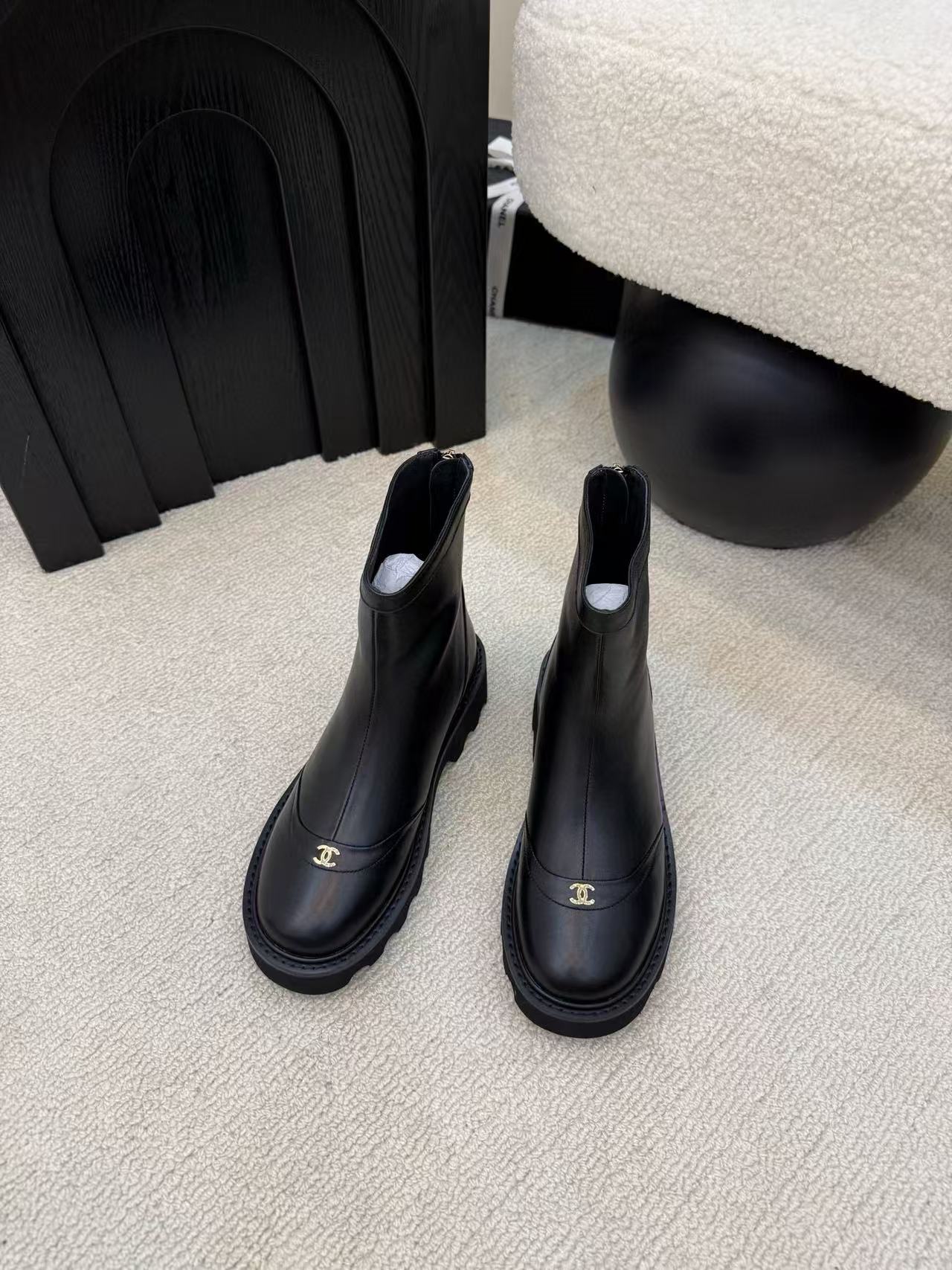 CHANE1 高品質ダブルCアンクルブーツ【50％割引+送料無料】