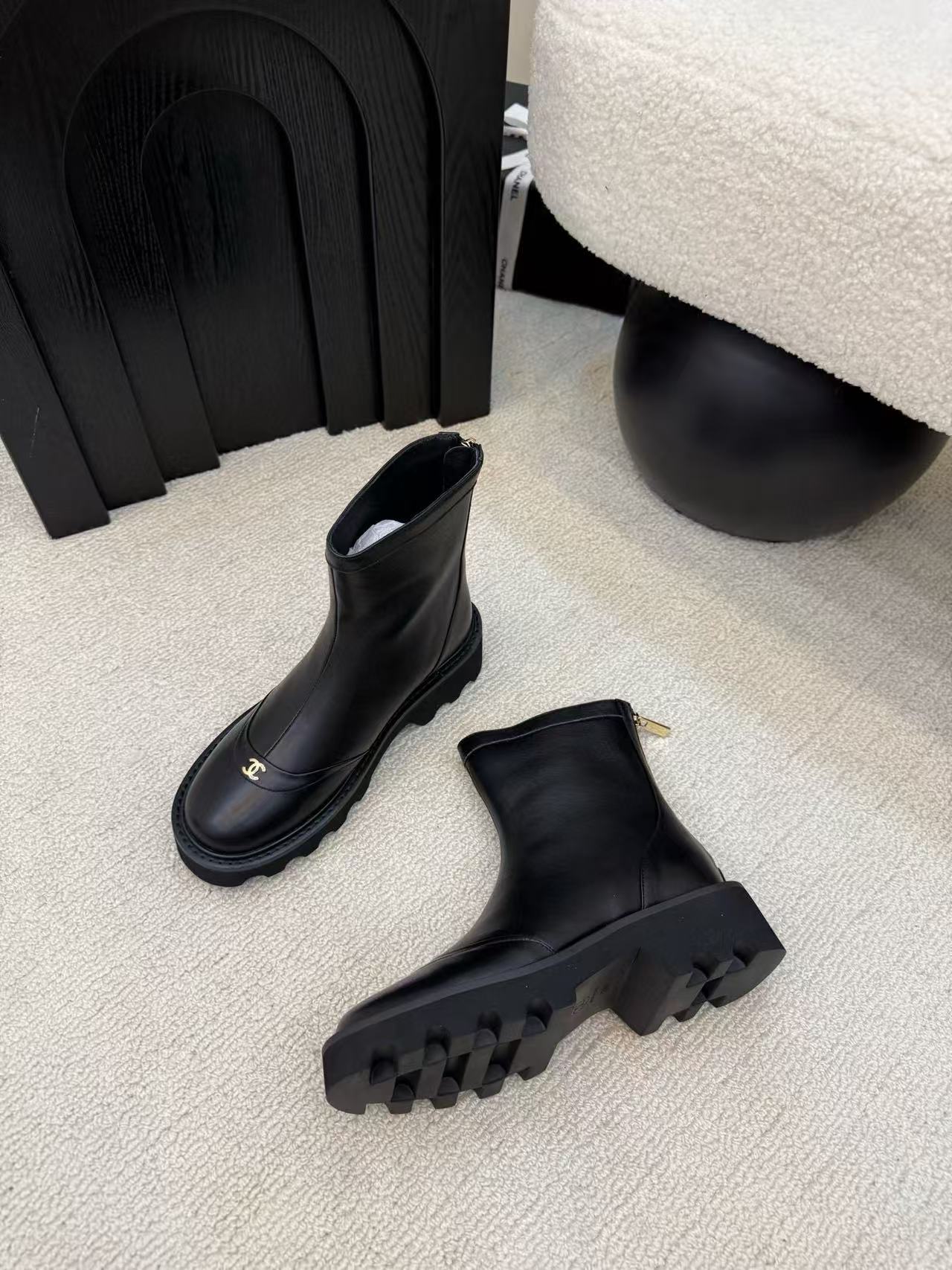 CHANE1 高品質ダブルCアンクルブーツ【50％割引+送料無料】