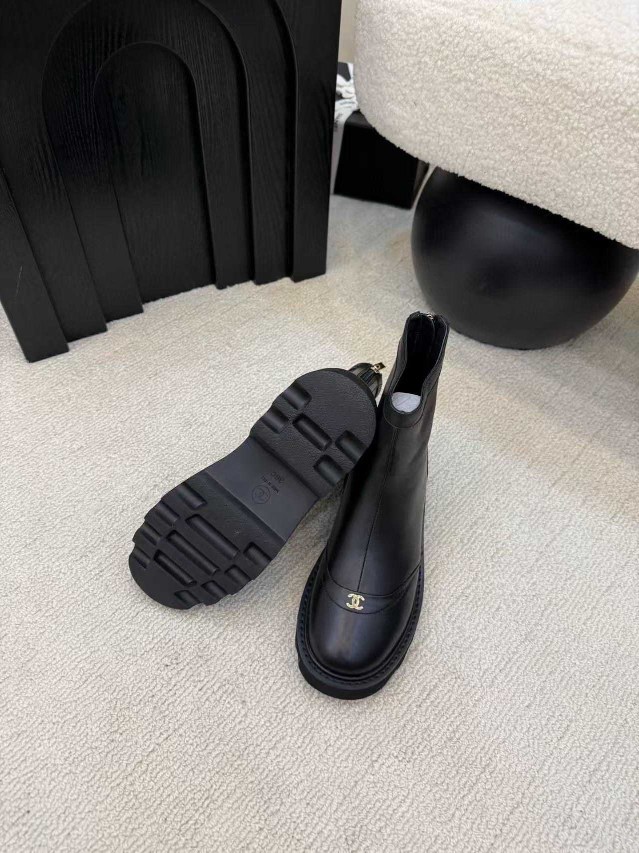 CHANE1 高品質ダブルCアンクルブーツ【50％割引+送料無料】