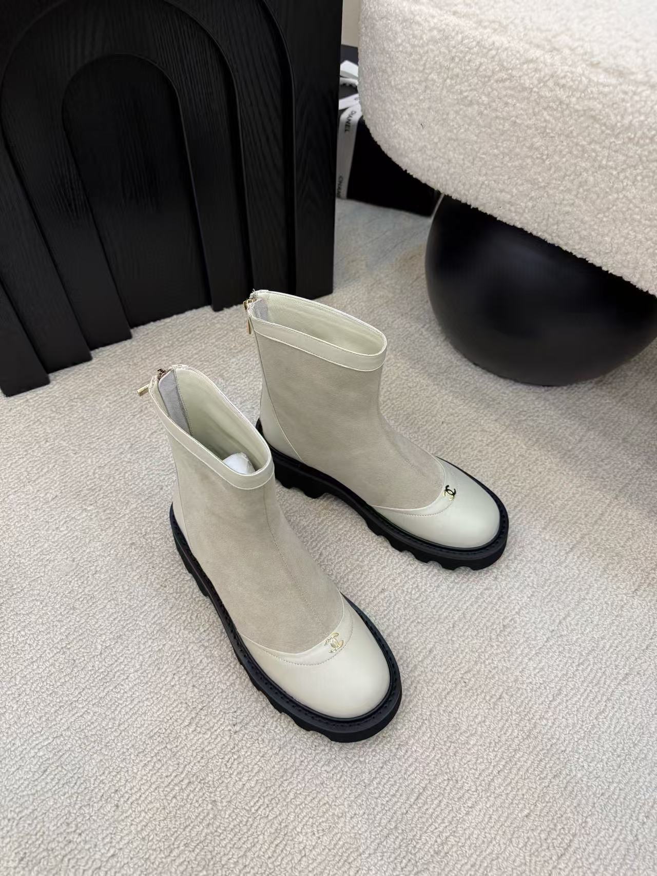 CHANE1 高品質ダブルCアンクルブーツ【50％割引+送料無料】