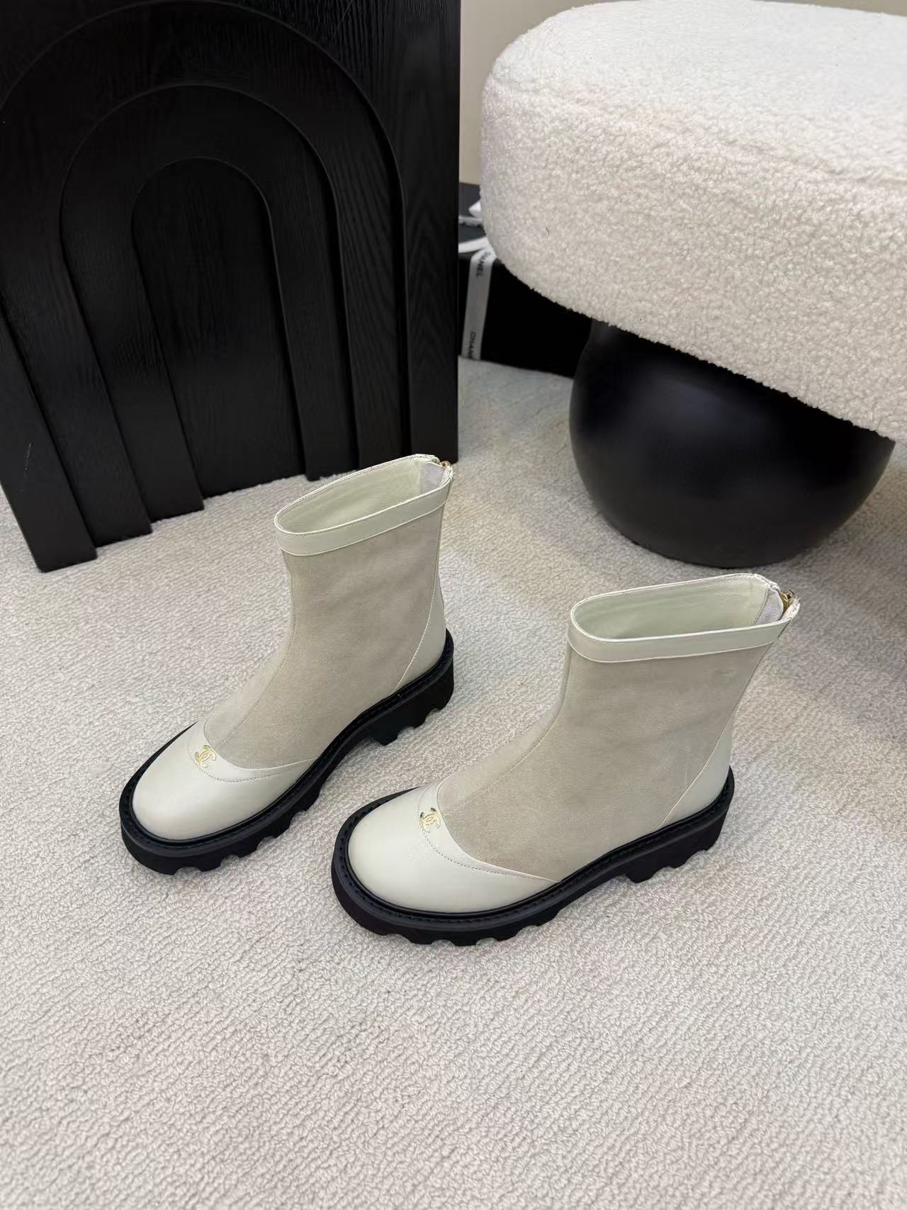 CHANE1 高品質ダブルCアンクルブーツ【50％割引+送料無料】