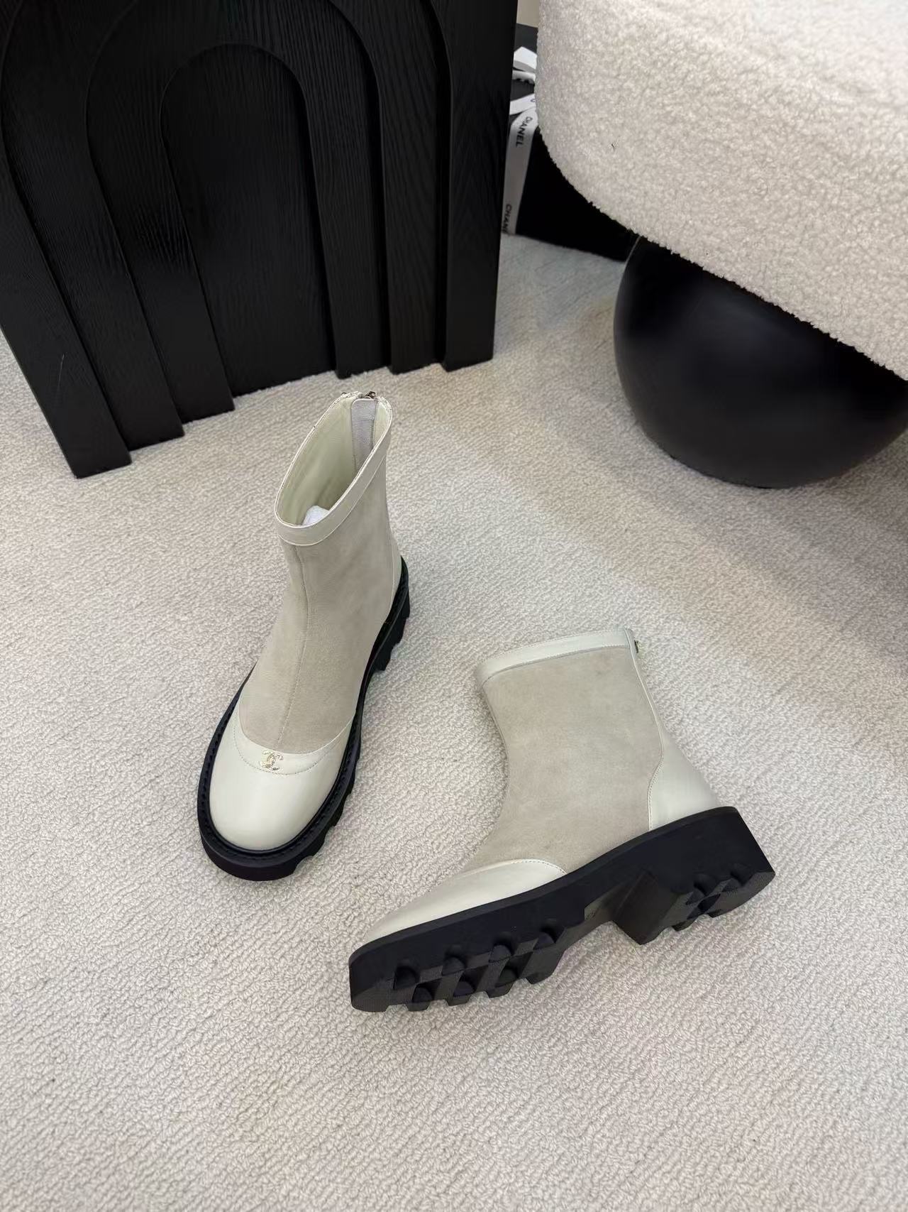 CHANE1 高品質ダブルCアンクルブーツ【50％割引+送料無料】