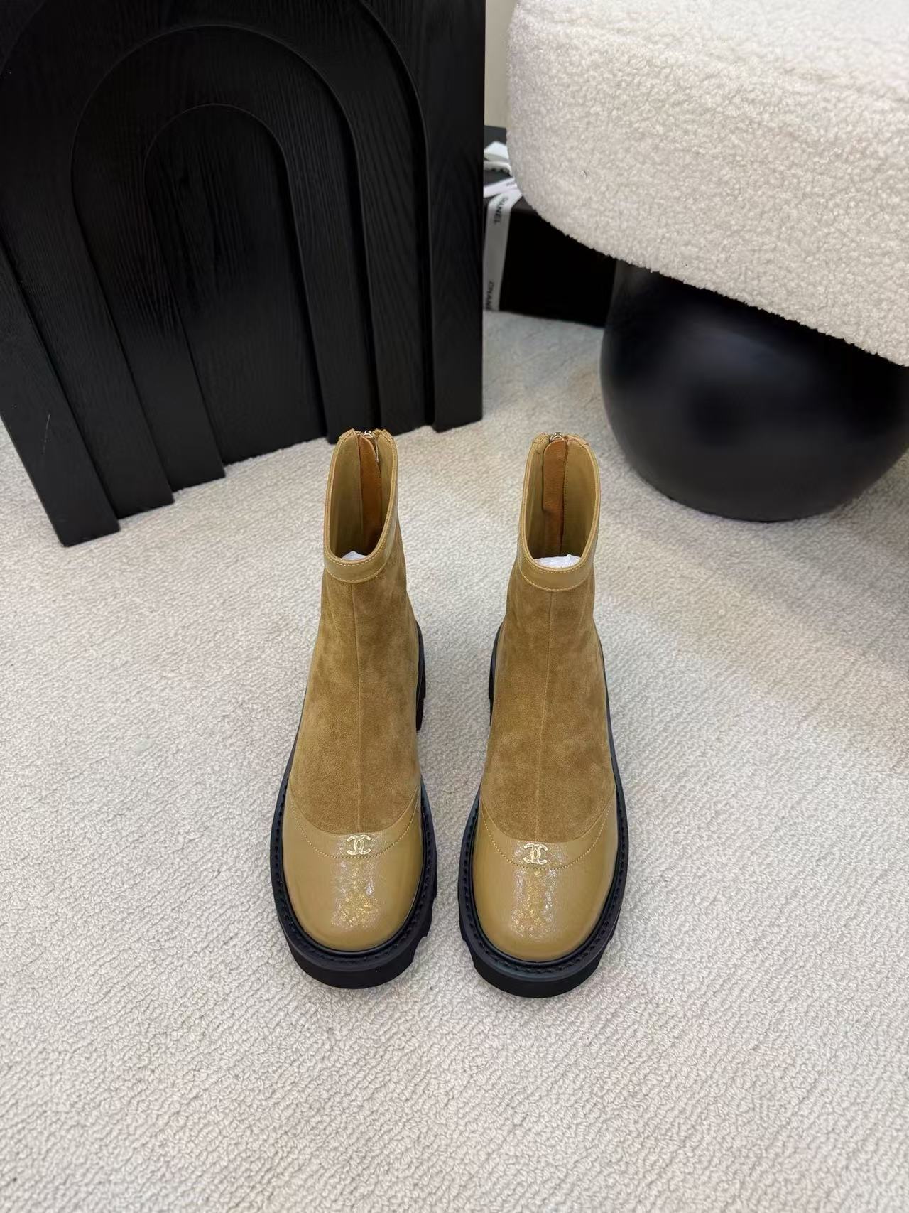 CHANE1 高品質ダブルCアンクルブーツ【50％割引+送料無料】