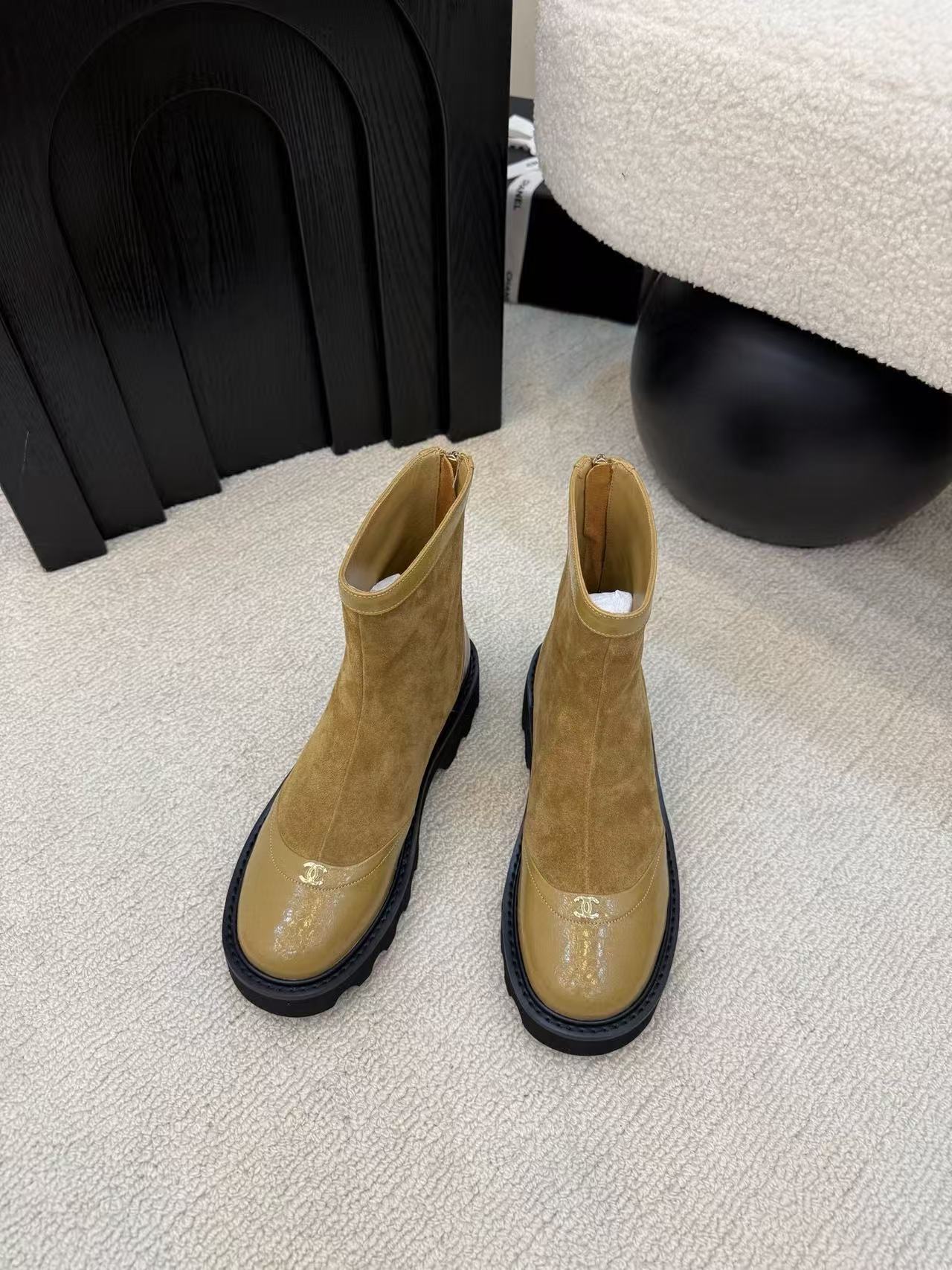 CHANE1 高品質ダブルCアンクルブーツ【50％割引+送料無料】