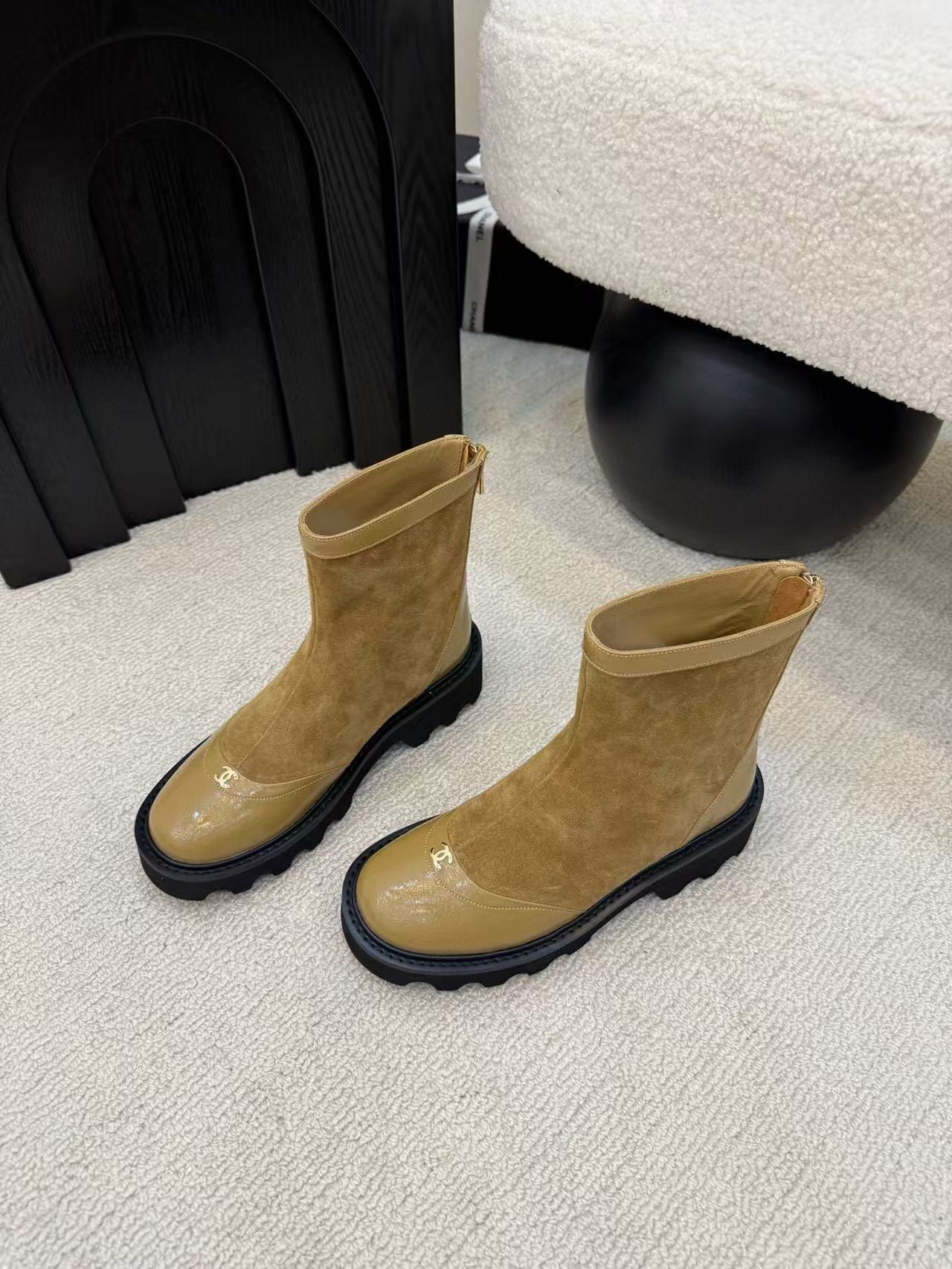 CHANE1 高品質ダブルCアンクルブーツ【50％割引+送料無料】