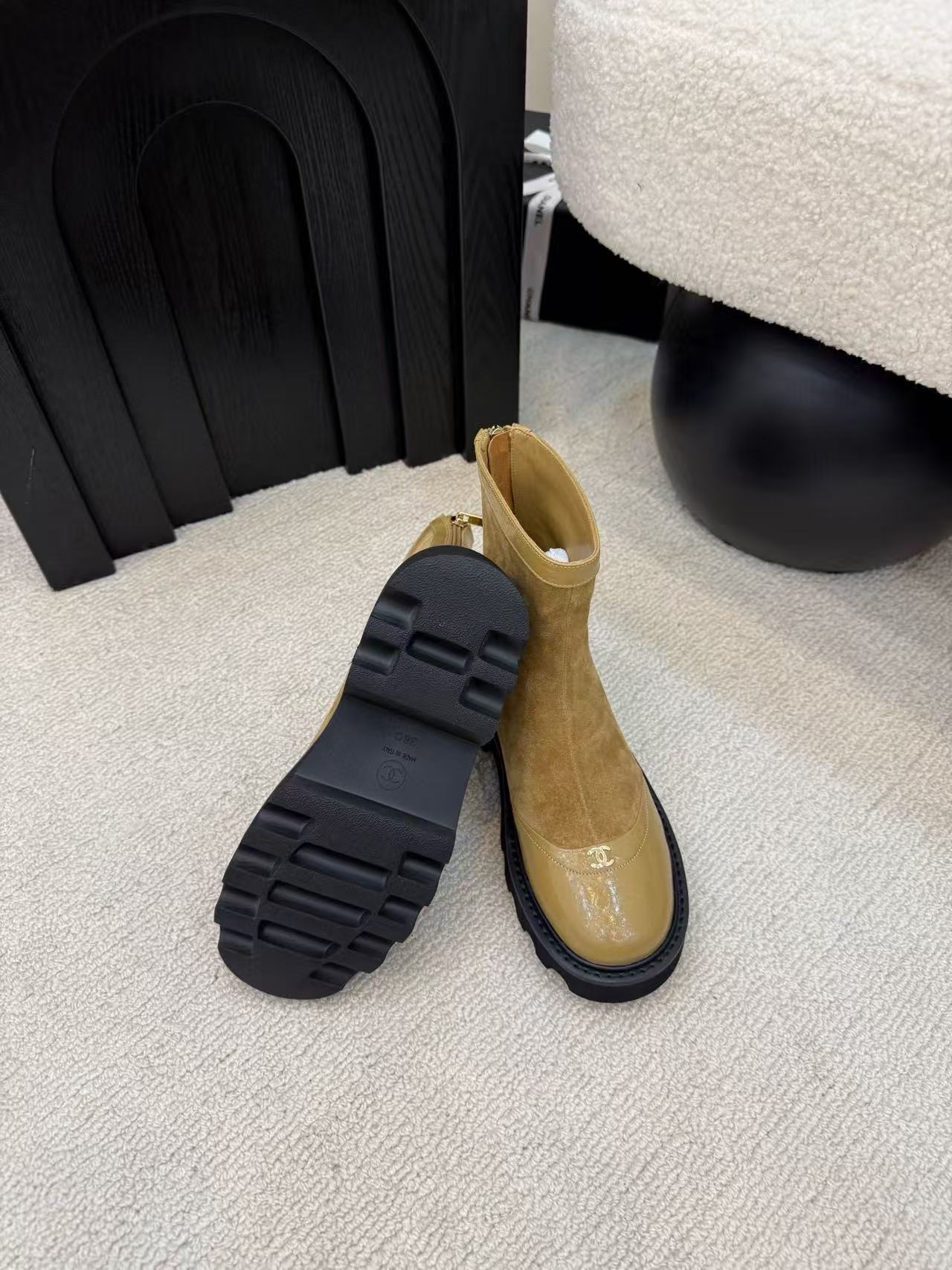 CHANE1 高品質ダブルCアンクルブーツ【50％割引+送料無料】